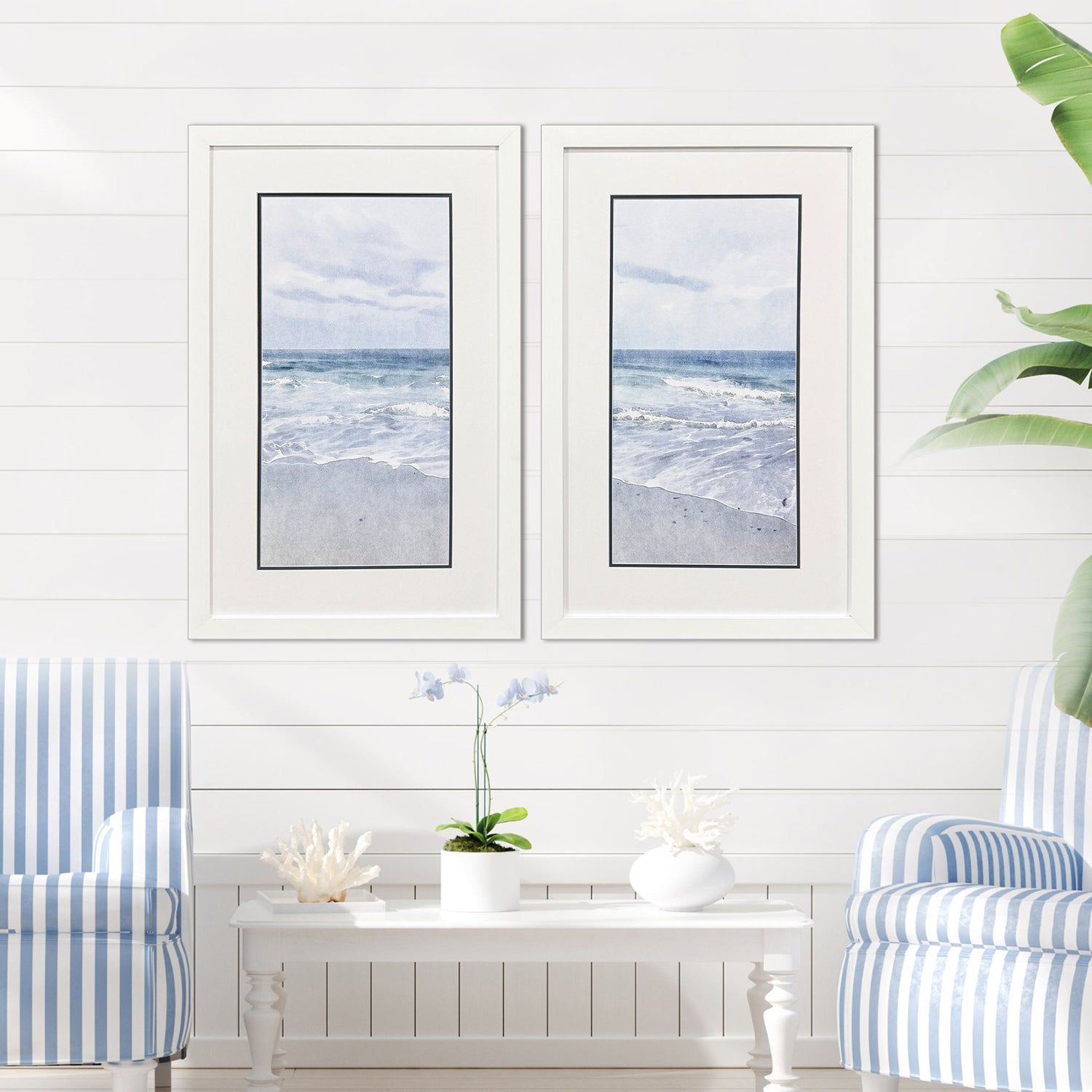 Zalewski Tranquil Ocean Framed Artwork Set of 2