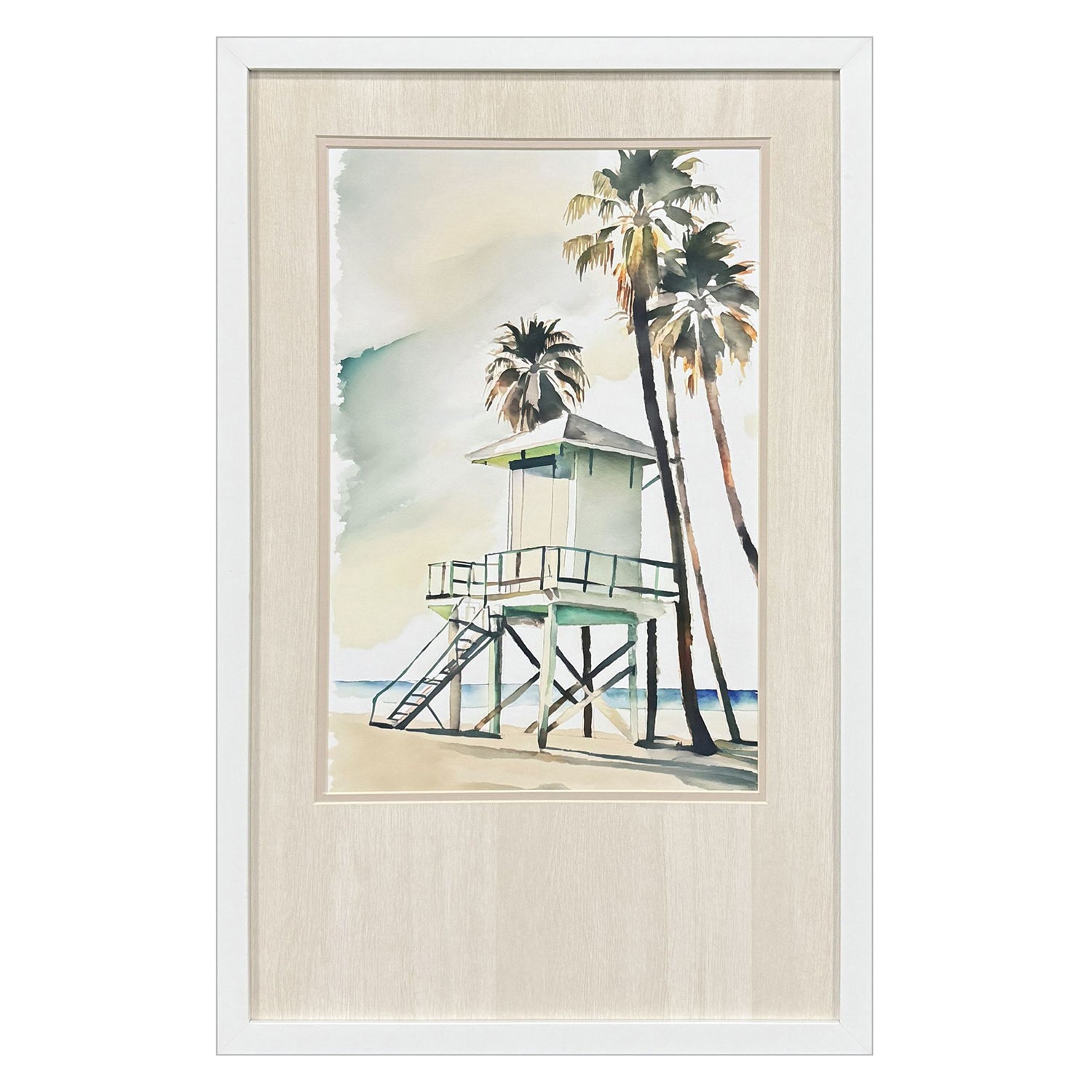 Petal Boho Beachy Green Framed Artwork