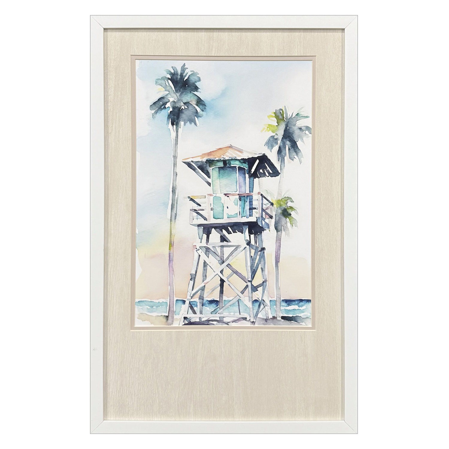 Petal Boho Beachy Blue Framed Artwork