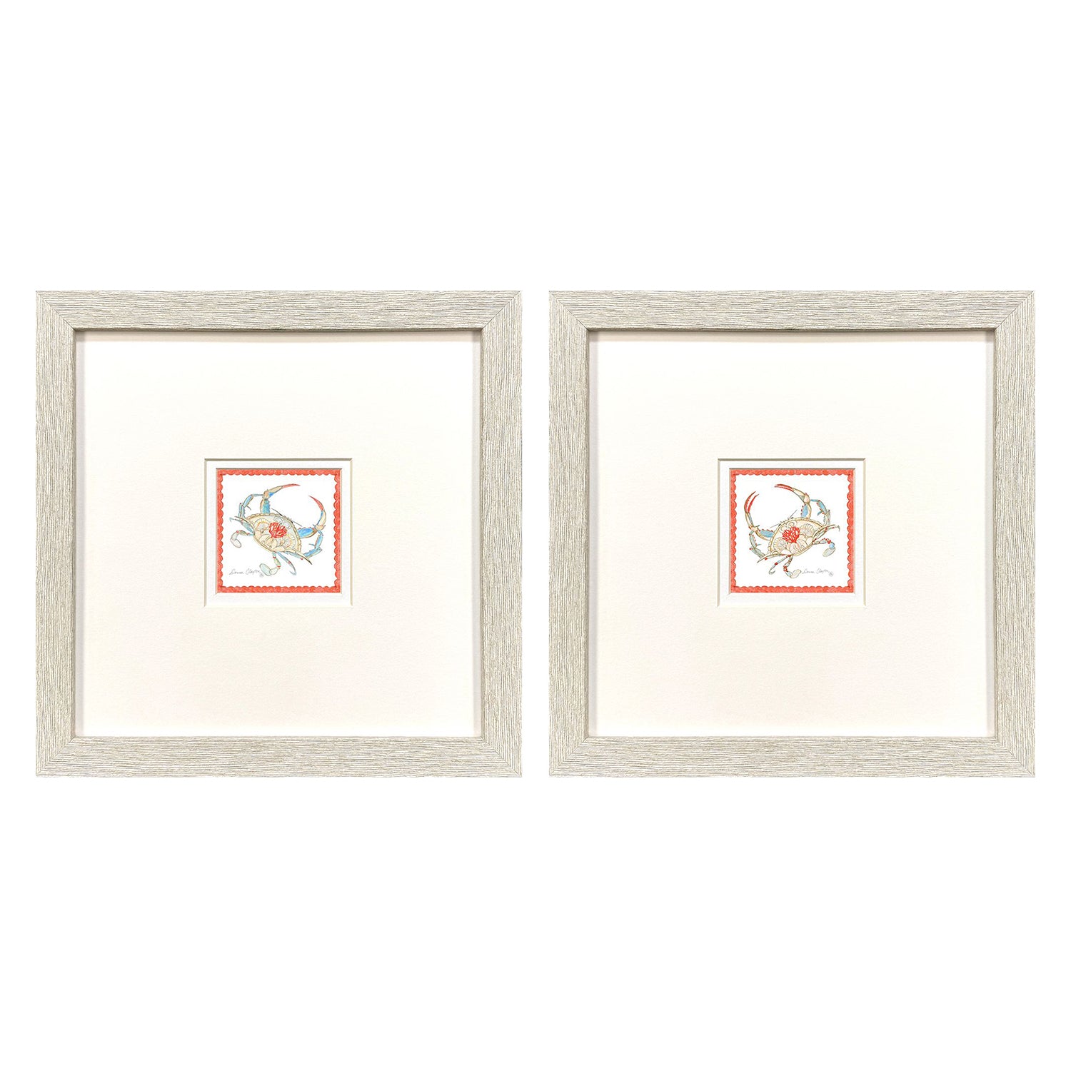 Clayton Dreamy Crab Framed Artwork Set of 2