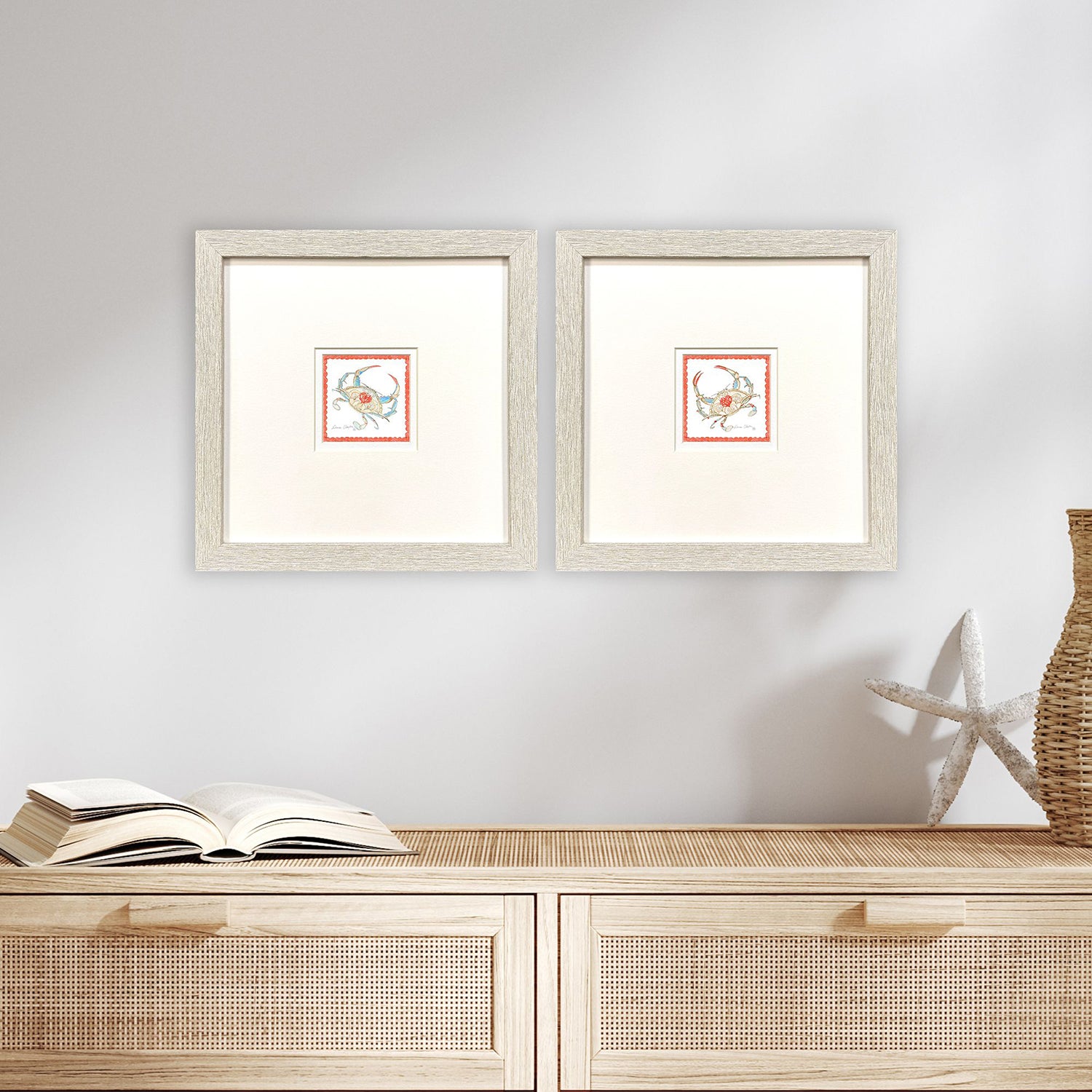 Clayton Dreamy Crab Framed Artwork Set of 2