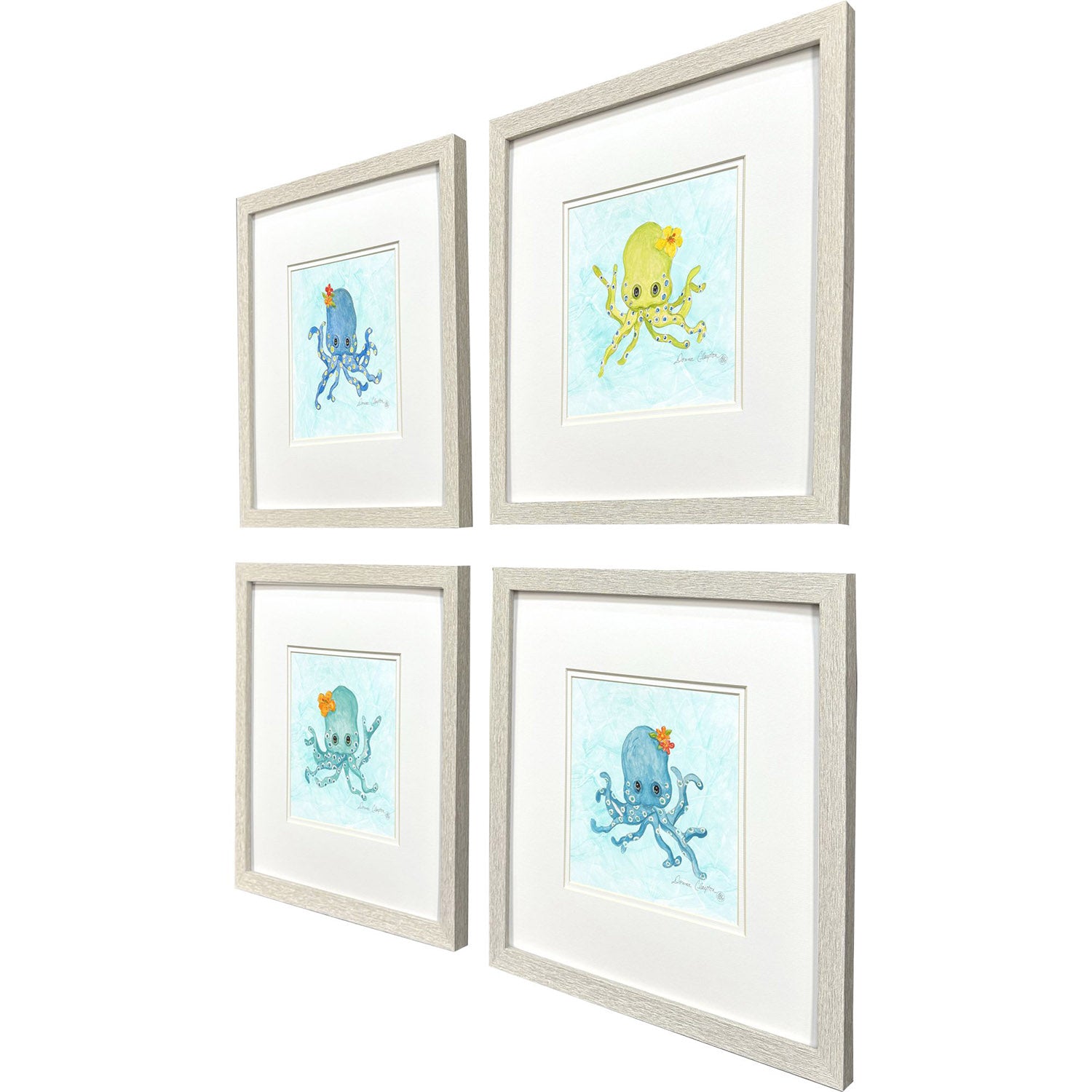 Clayton Baby Octopus Framed Artwork Set of 4