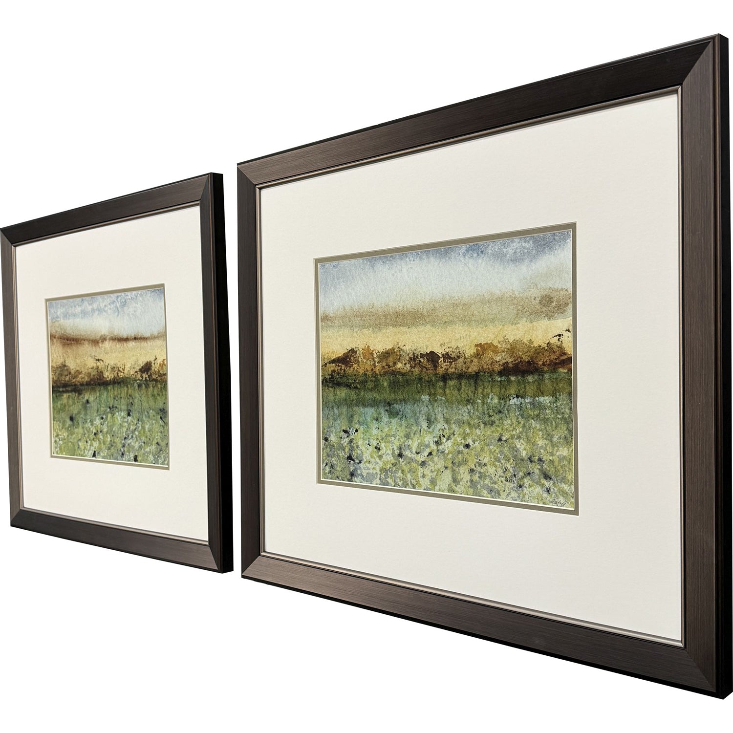 Bishop Abstract Vast Field Framed Artwork Set of 2