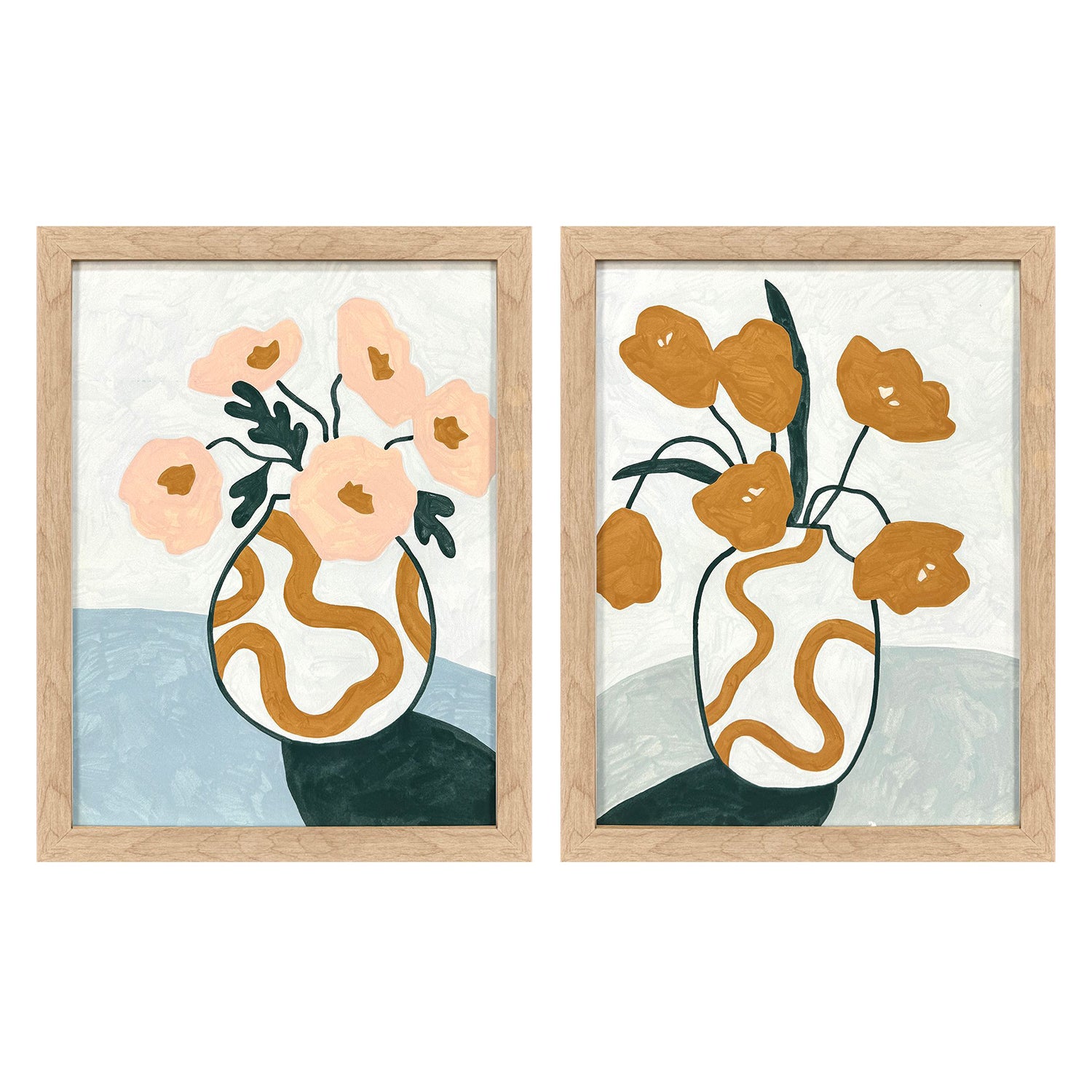 Muskovy Whimsical BloomFramed Artwork Set of 2