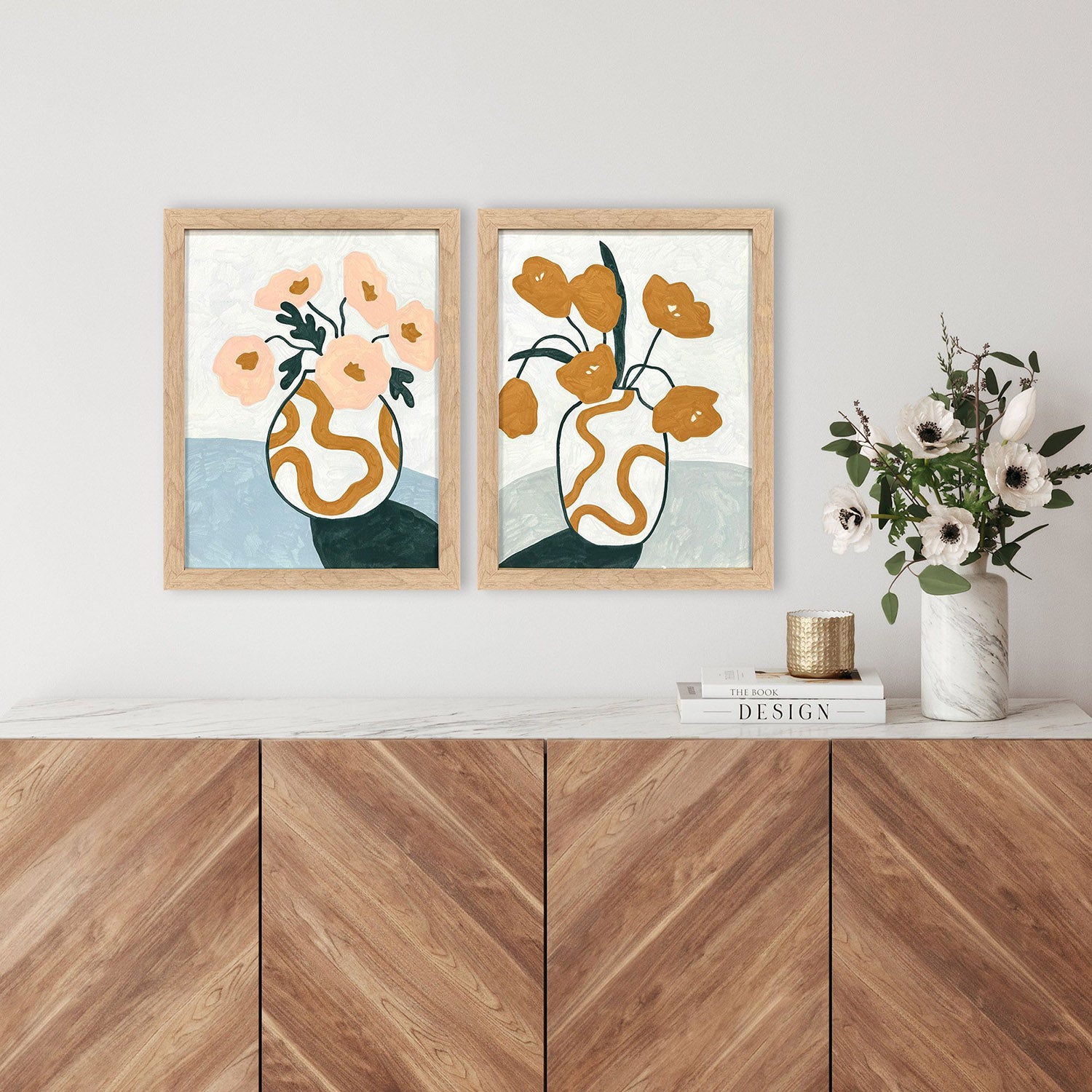 Muskovy Whimsical BloomFramed Artwork Set of 2