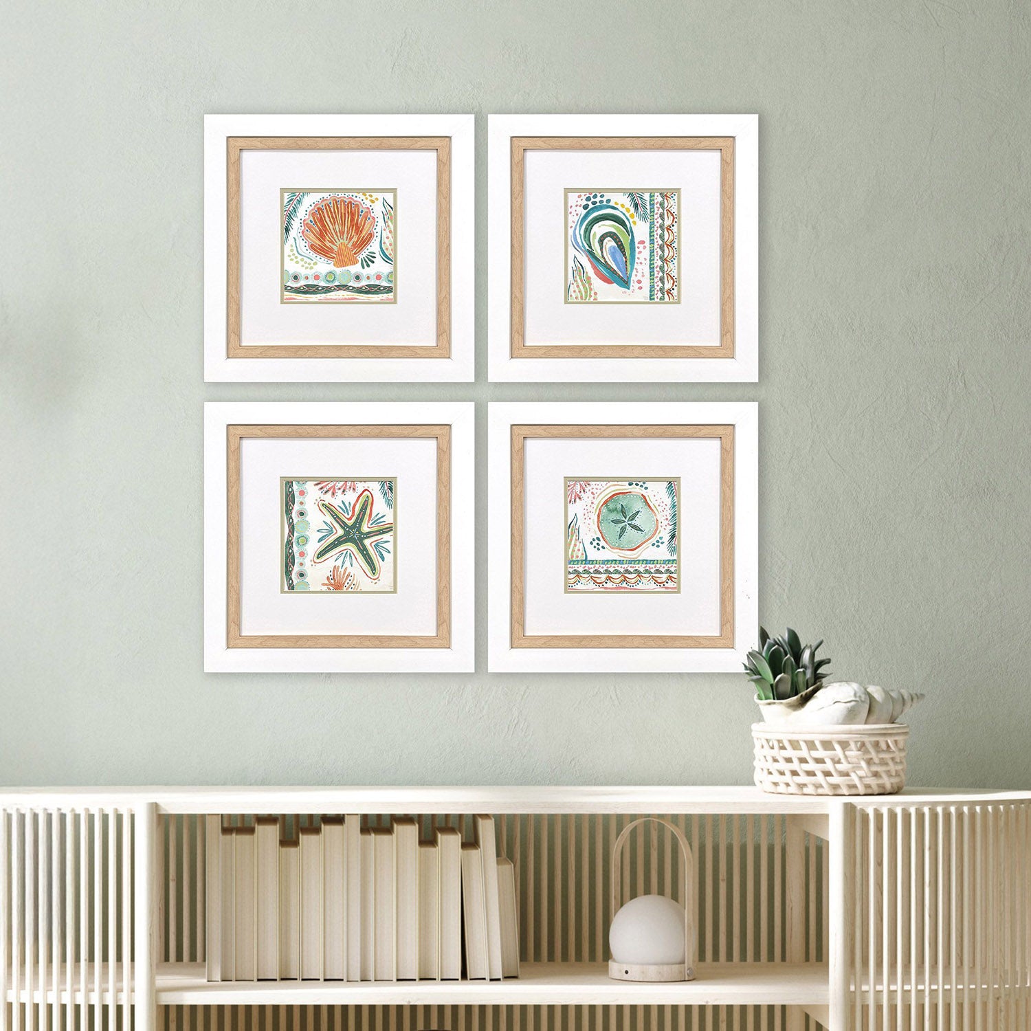 June Coastline Framed Artwork Set of 4
