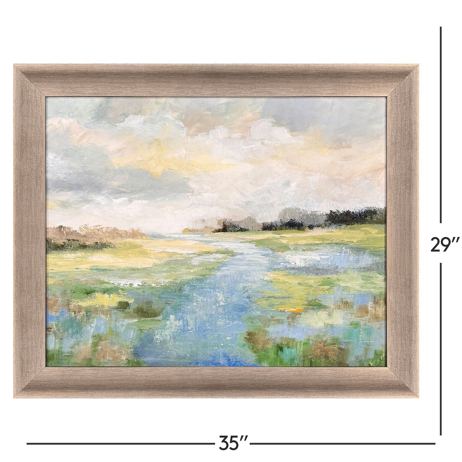 Sarah Lang Winding Stream Framed Art