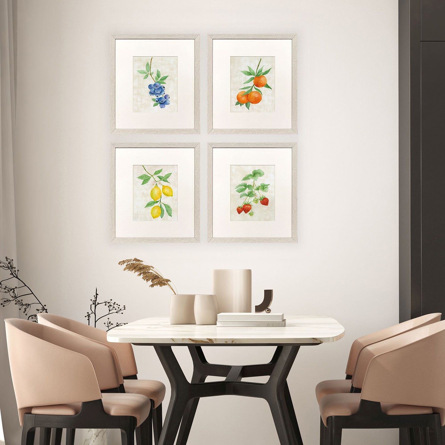 Sarah Lang Fruit in Detail Framed Art Set of 4