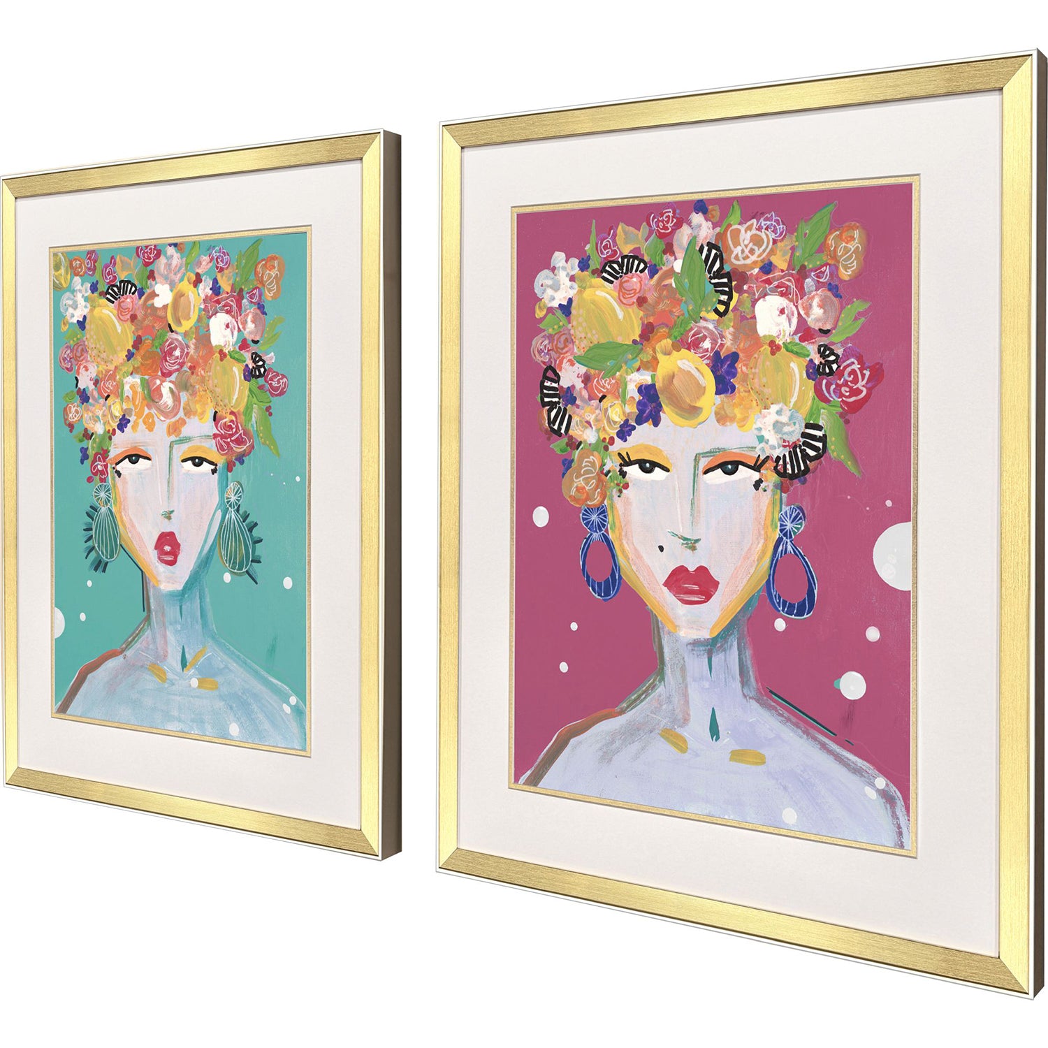 Jordan Glassco-Smith Floral Lady Framed Art Set of 2