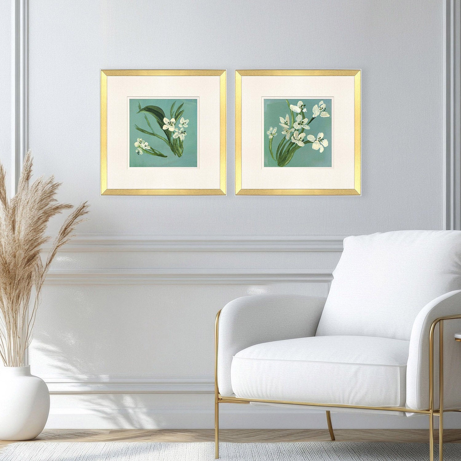 Sarah Lang White Tropicals Framed Art Set of 2