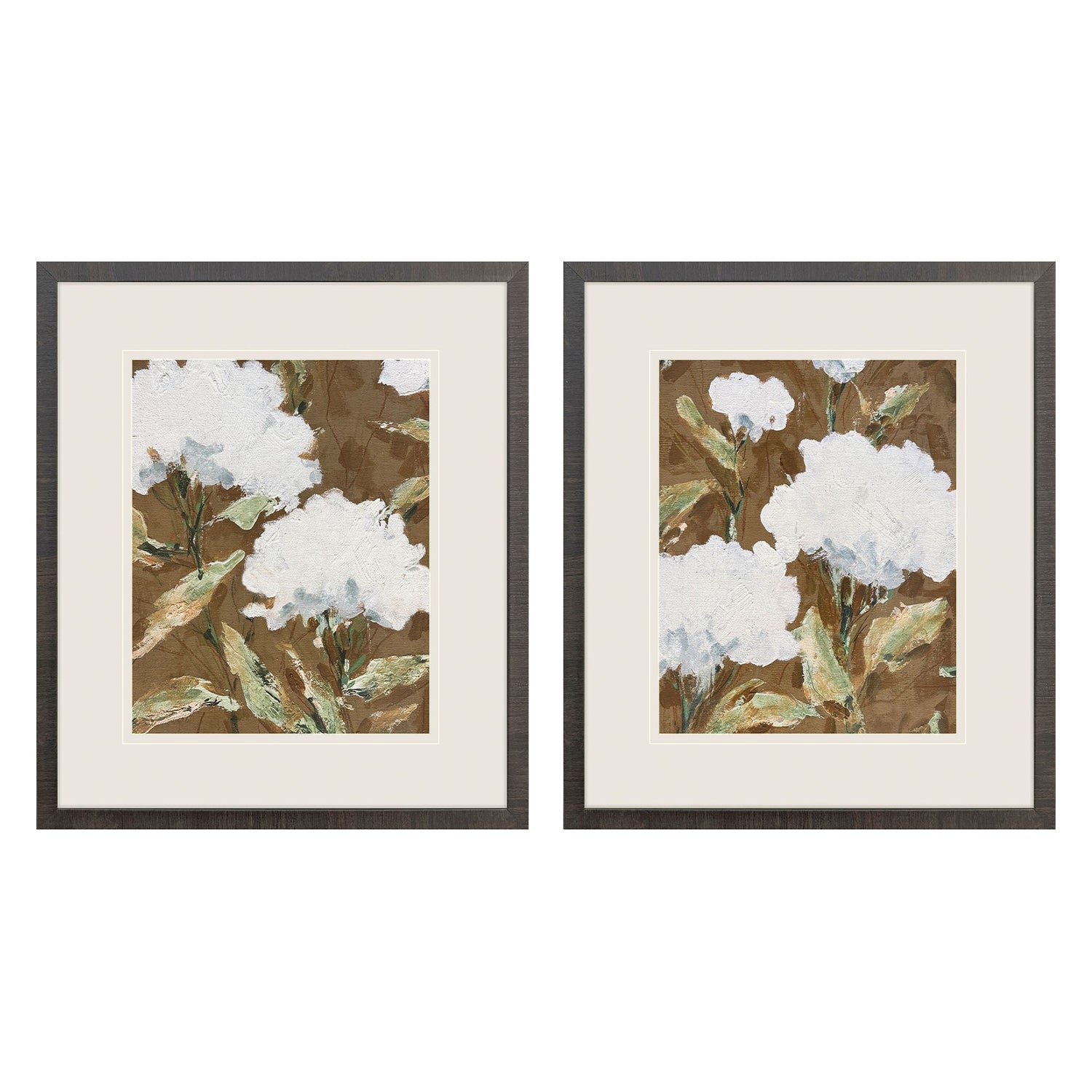 Sarah Lang Blooms in Chocolate Framed Art Set of 2