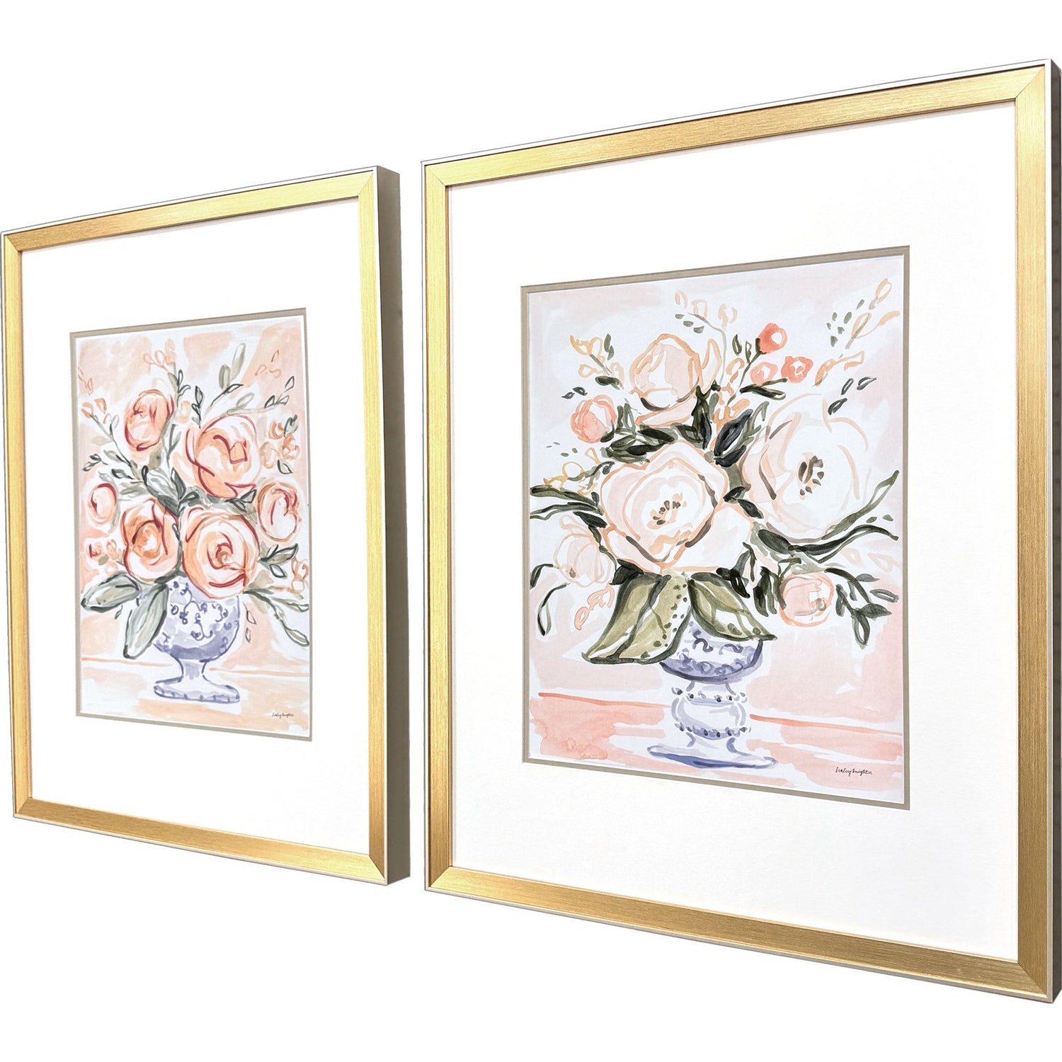 Sarah Lang Pastel Florals I Framed Art Set of 2