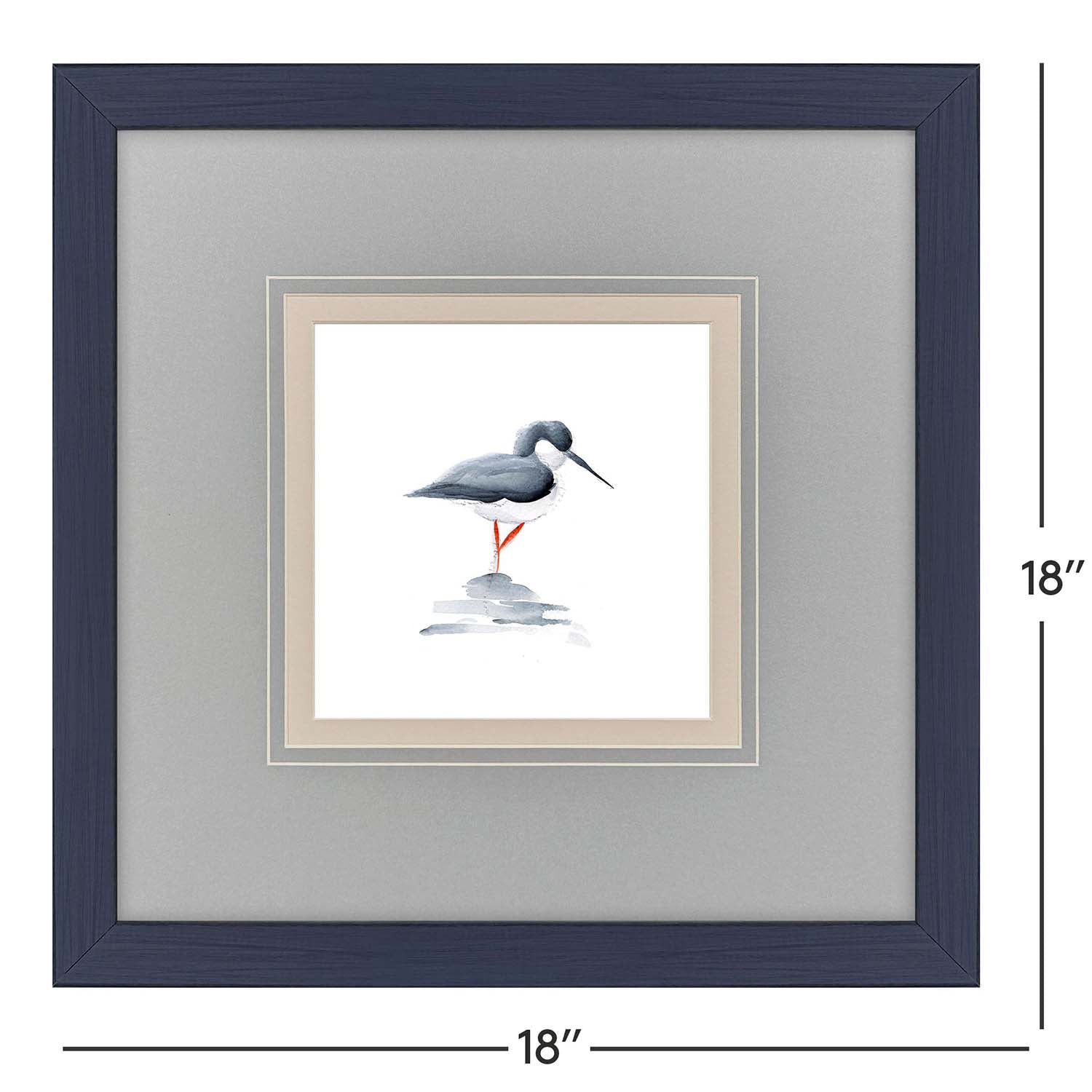 Sarah Lang Shorebird Song II Framed Art Set of 3