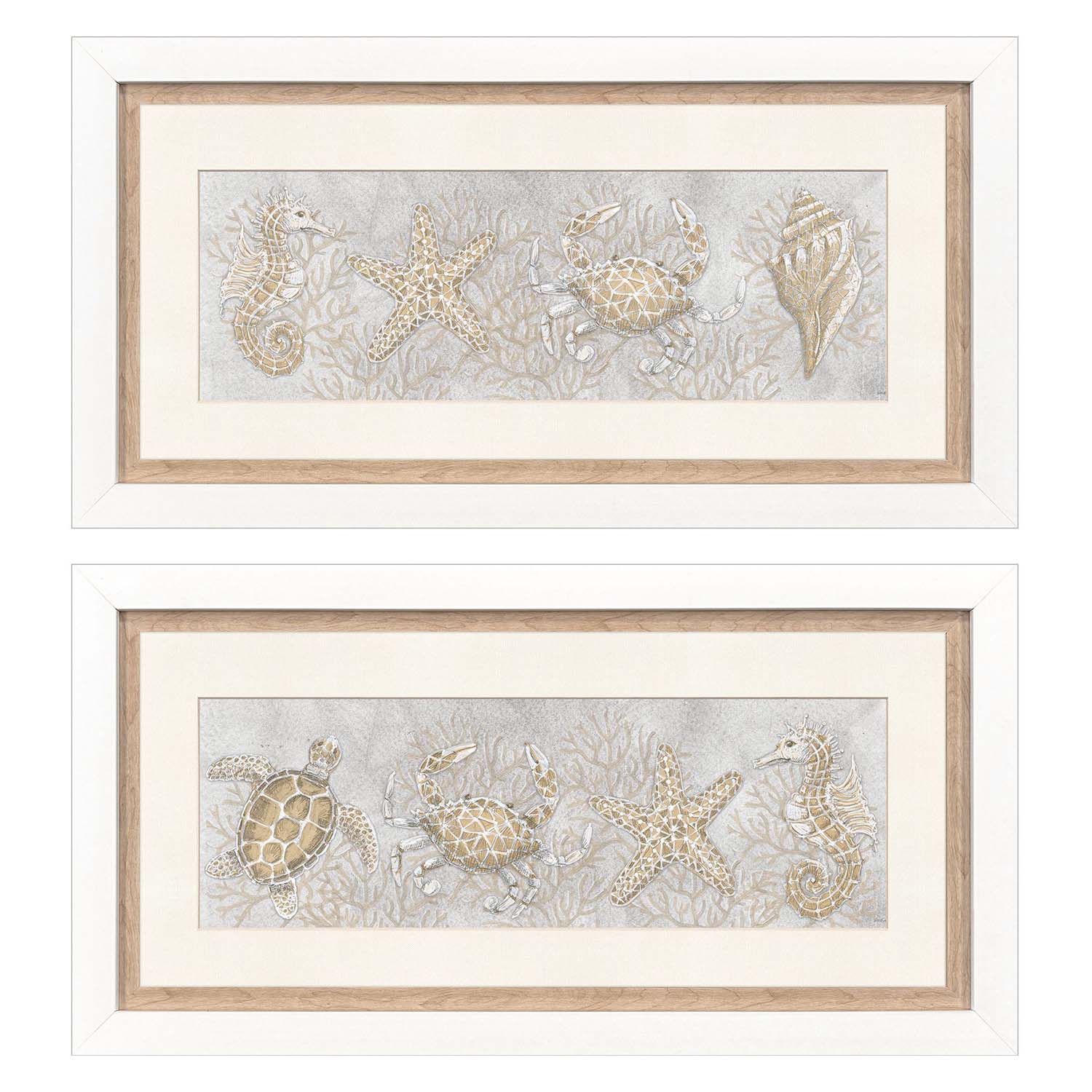 Leeanne Vaughn Drawing Sea Creatures Framed Art Set of 2