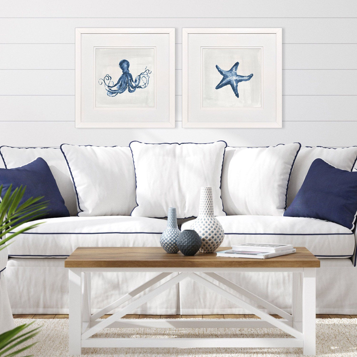 Malanta Knowles Indigo Sealife I Framed Art Set of 2