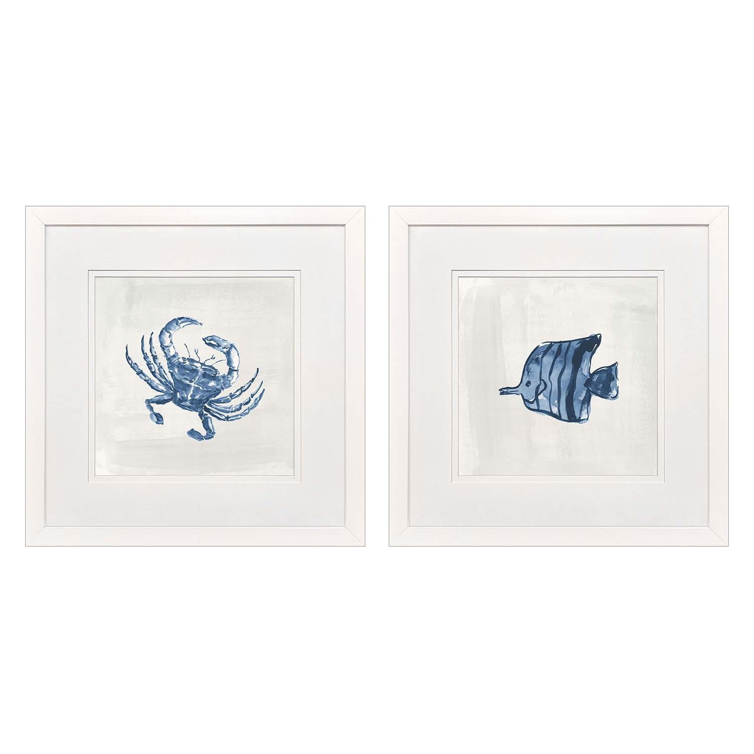 Malanta Knowles Indigo Sealife II Framed Art Set of 2