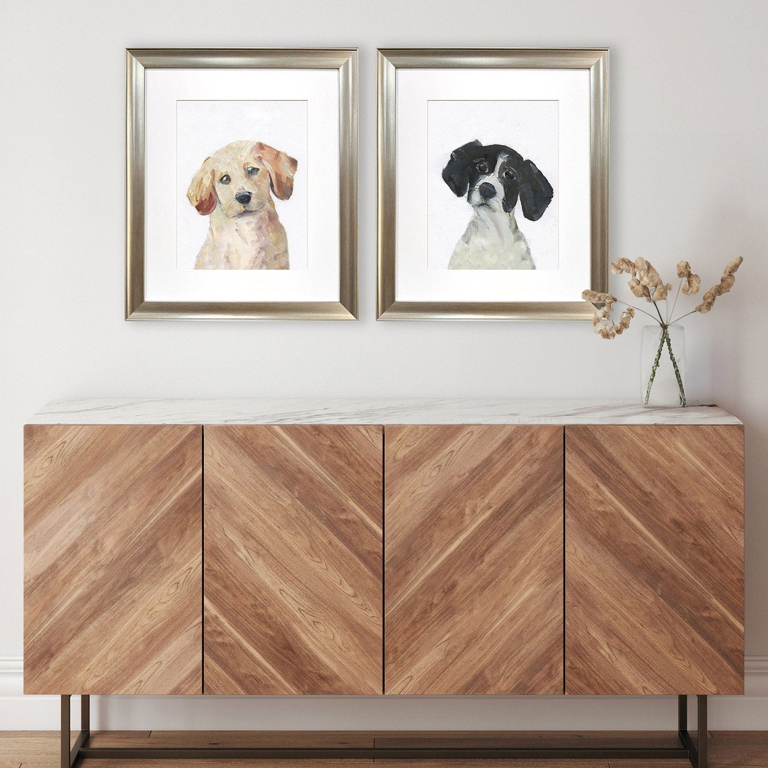 Leeanne Vaughn Puppy Eyes Framed Art Set of 2