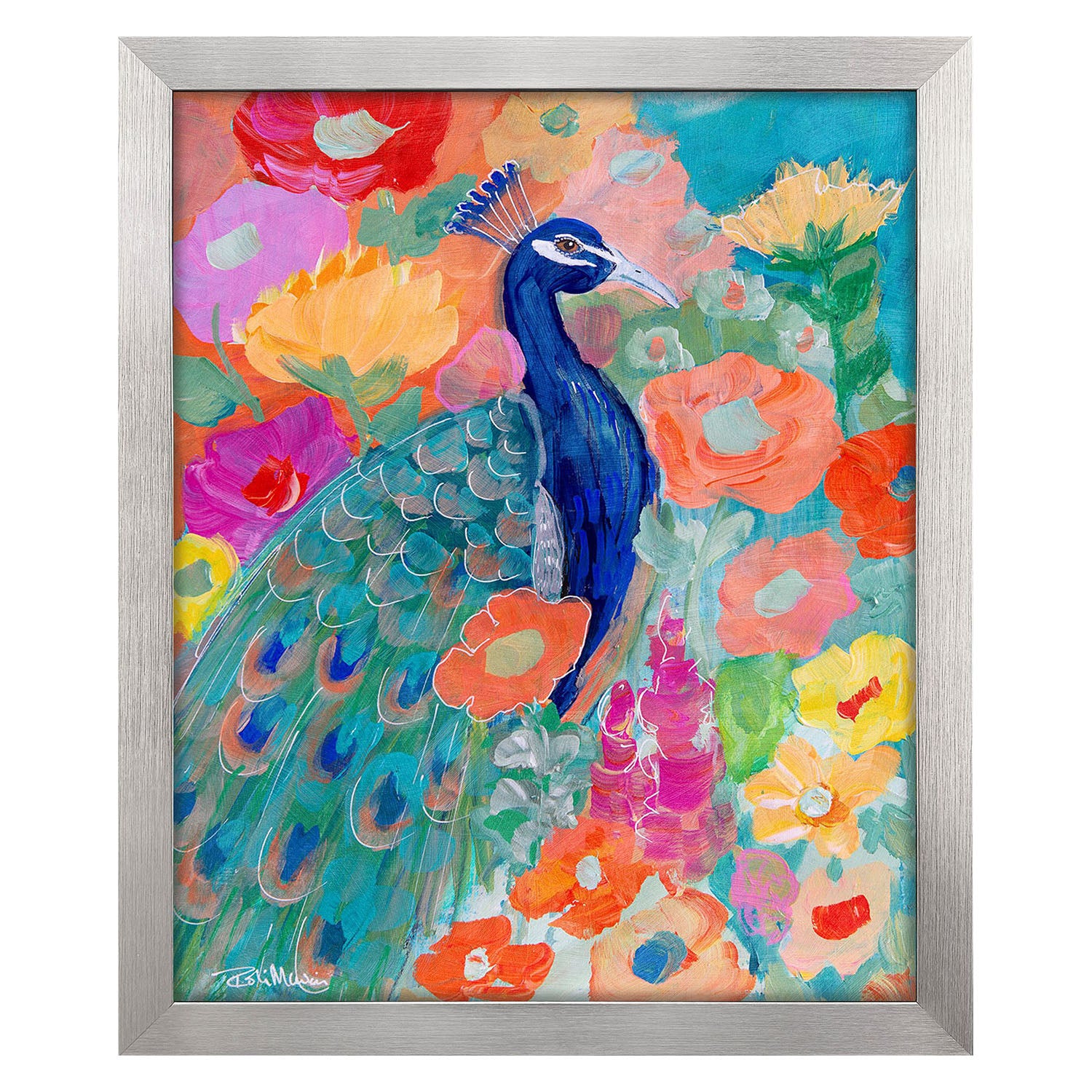 Malanta Knowles Floral Peacock I Framed Art
