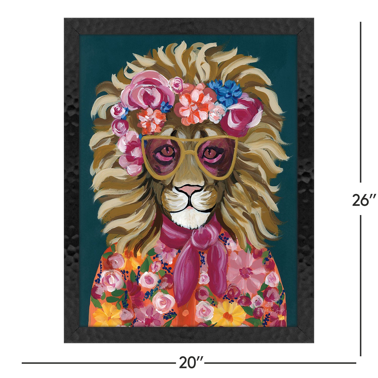 Jordan Glassco-Smith Miami Lion Framed Art Set of 2