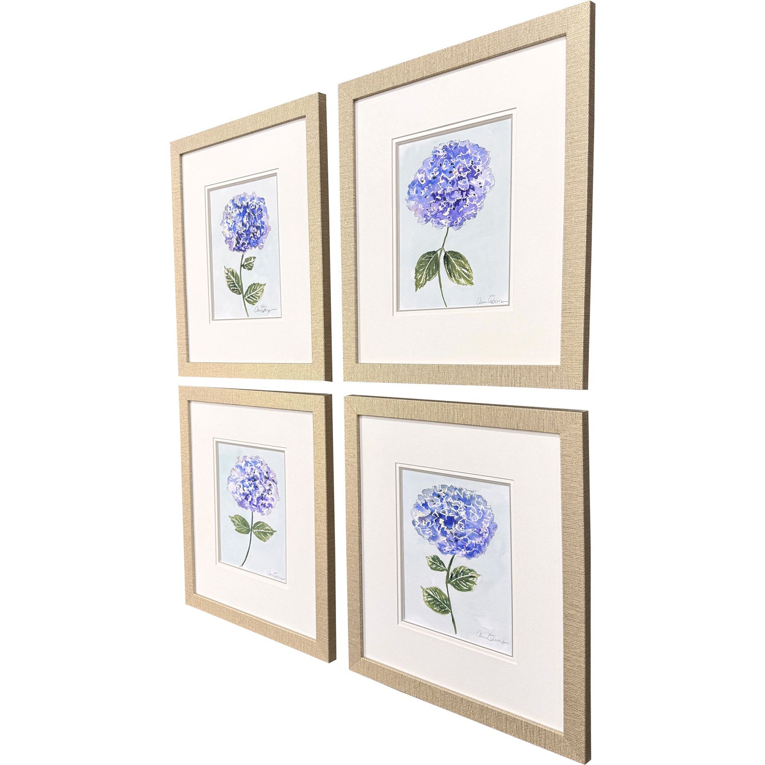 Malanta Knowles Hydrangea Stems Framed Art Set of 4