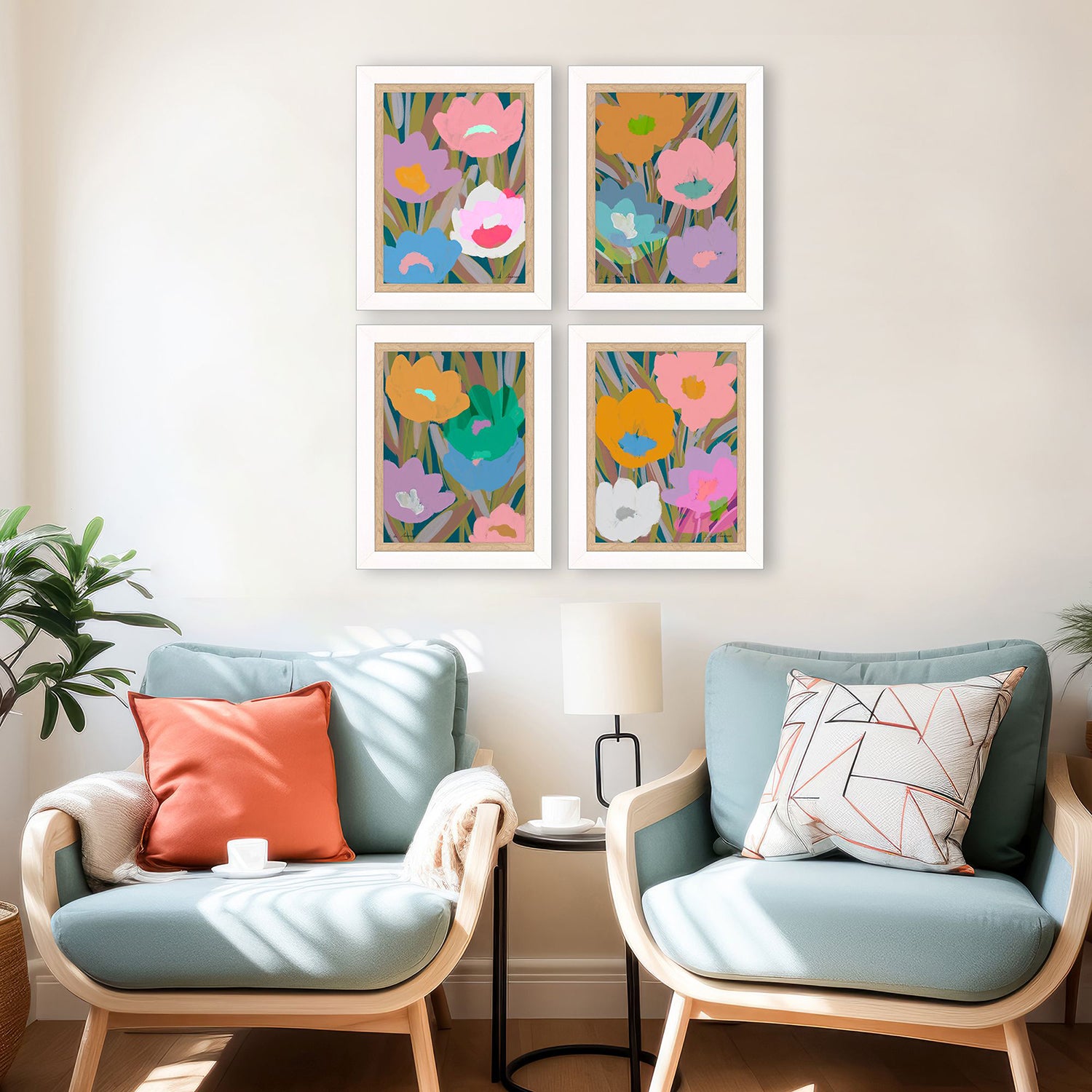 Leeanne Vaughn Bold Botanicals Framed Art Set of 4
