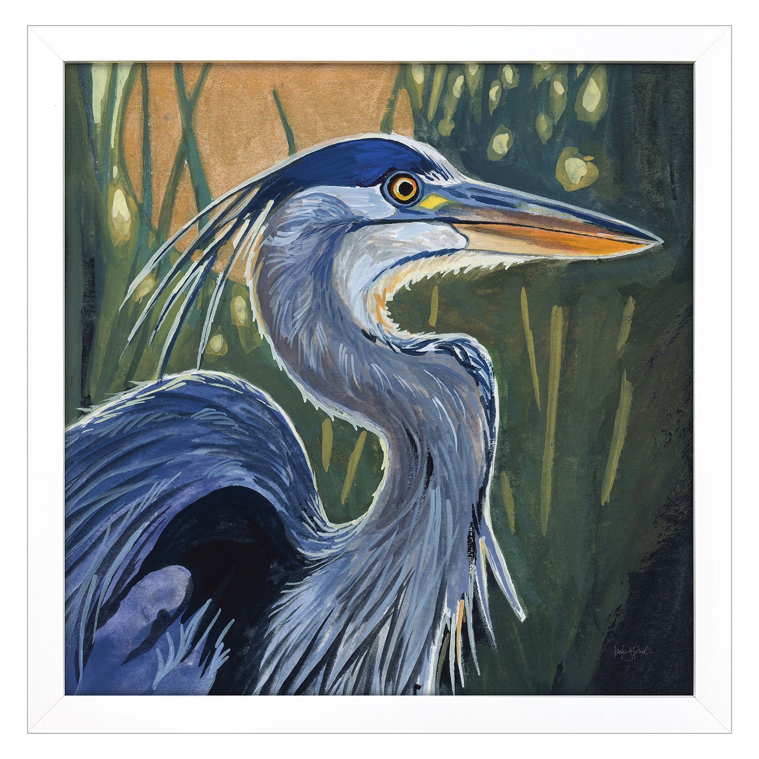 Leeanne Vaughn Blue Heron in Morning Framed Art