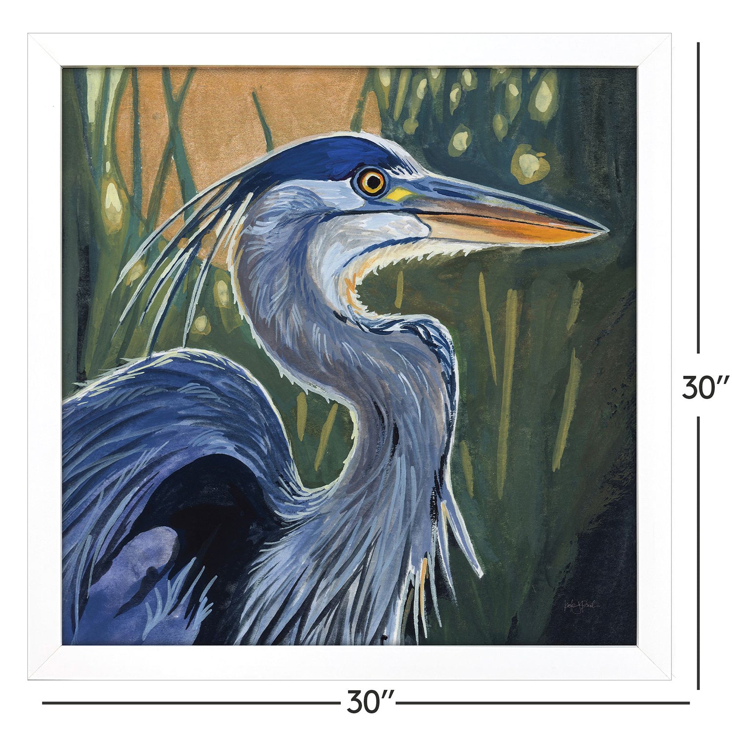 Leeanne Vaughn Blue Heron in Morning Framed Art