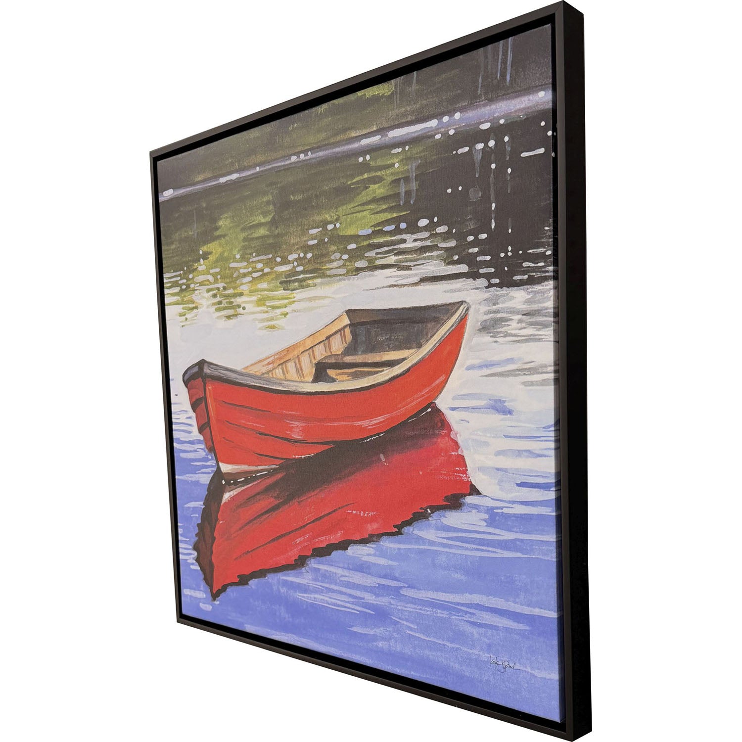 Leeanne Vaughn Boat on Still Water Canvas Art
