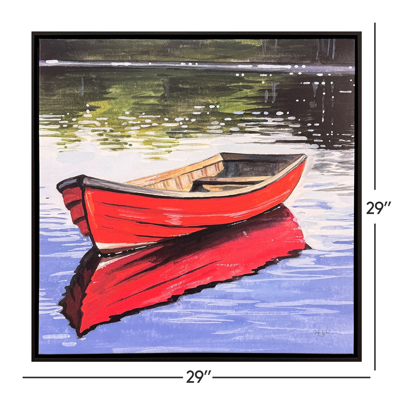 Leeanne Vaughn Boat on Still Water Canvas Art