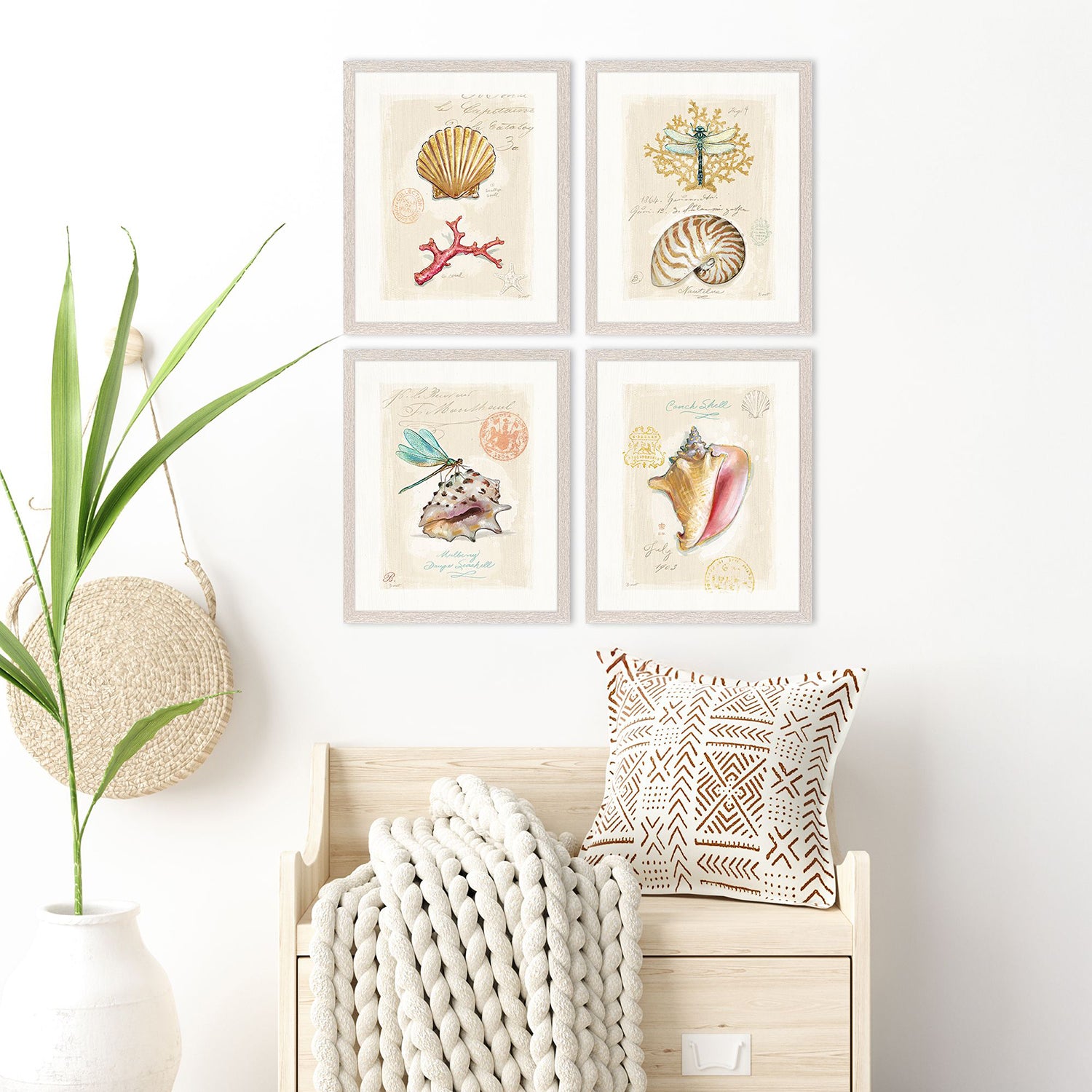 Sarah Lang Coastal Wonder Framed Art Set of 4