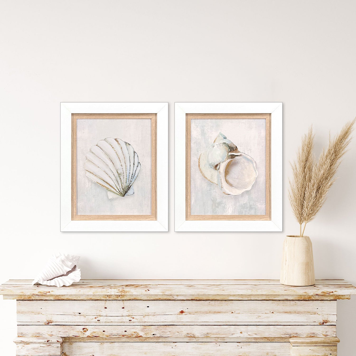 Leeanne Vaughn Serenity Shells I Framed Art Set of 2