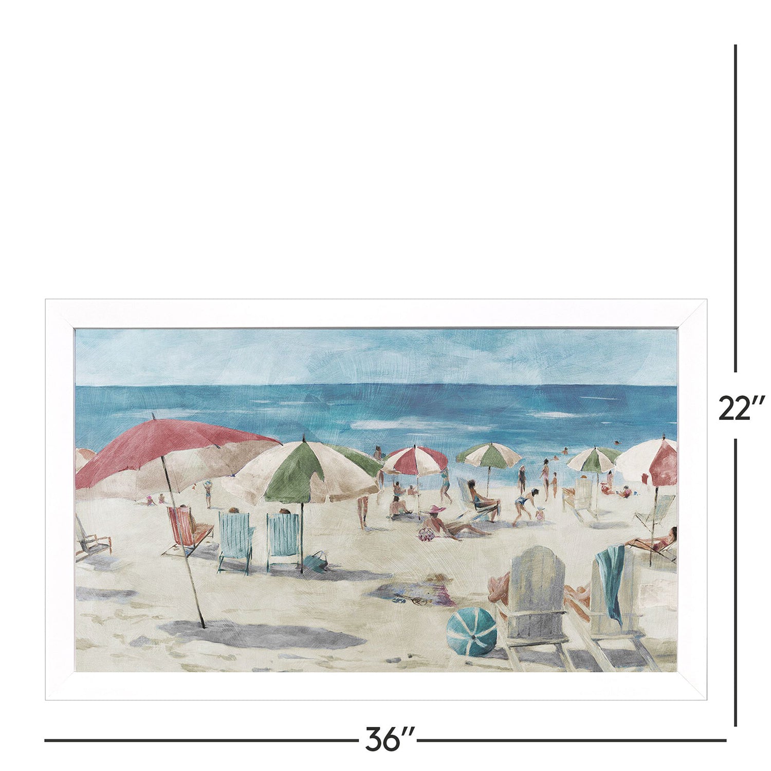 Malanta Knowles Colorful Umbrella Beach Framed Art
