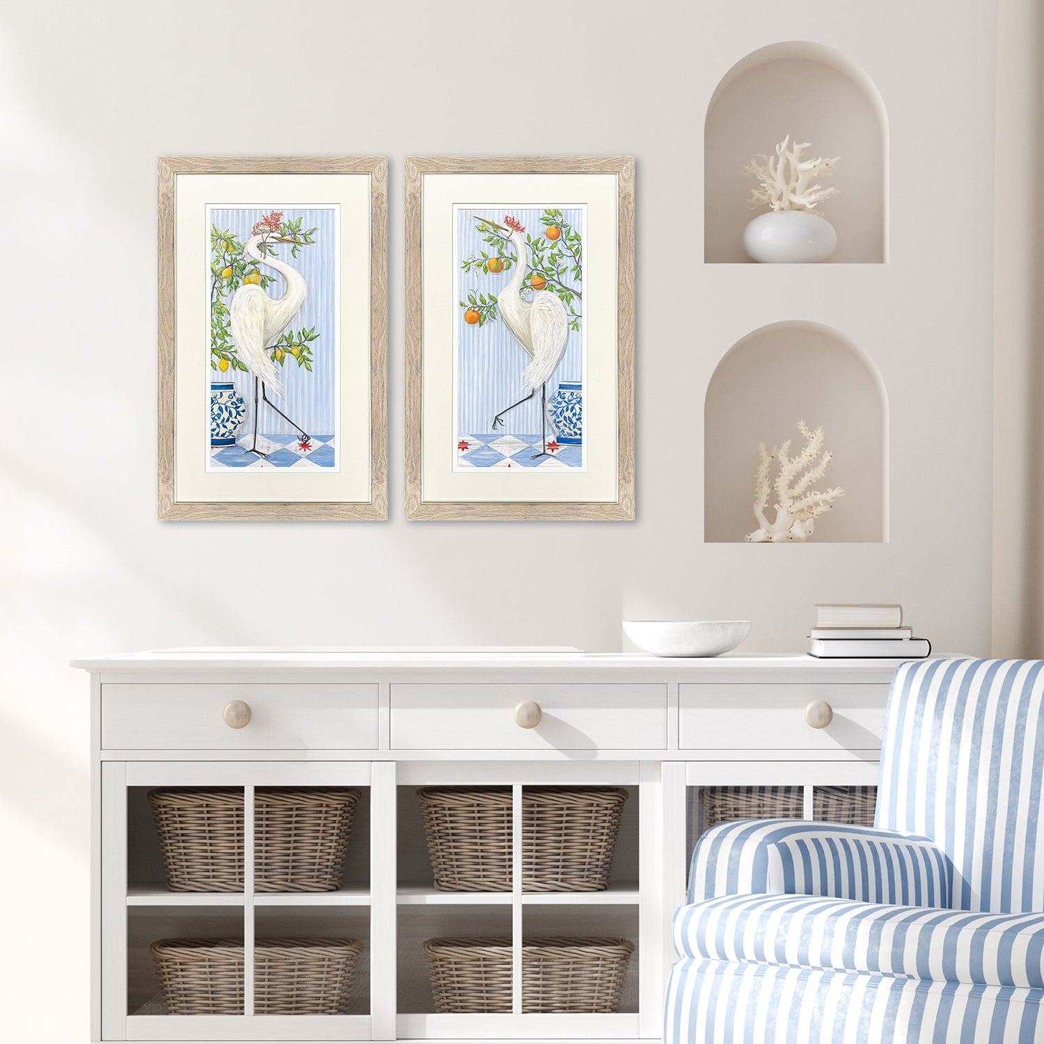 PopJoy Studio Coastal Crowns Framed Art Set of 2
