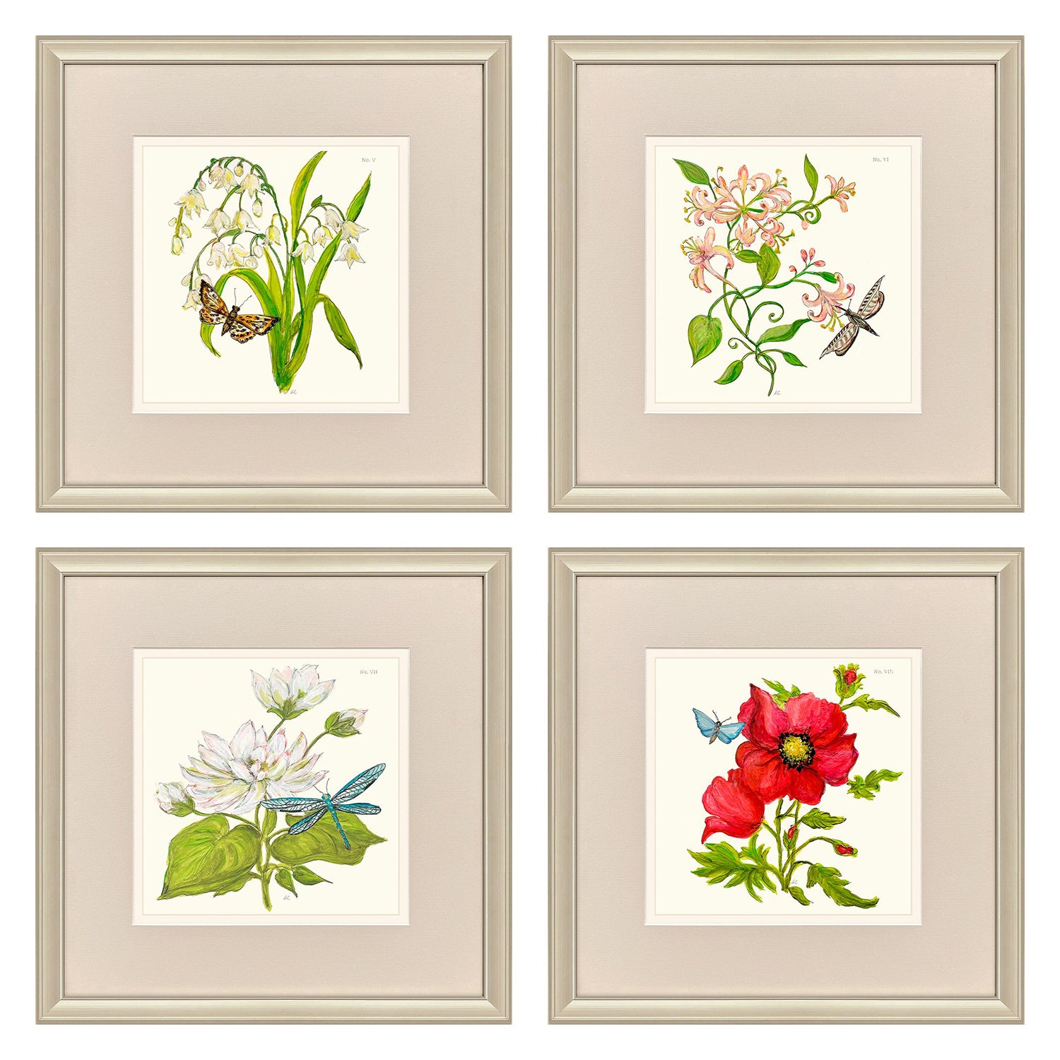 PopJoy Studio Fleur Melange II Framed Art Set of 4
