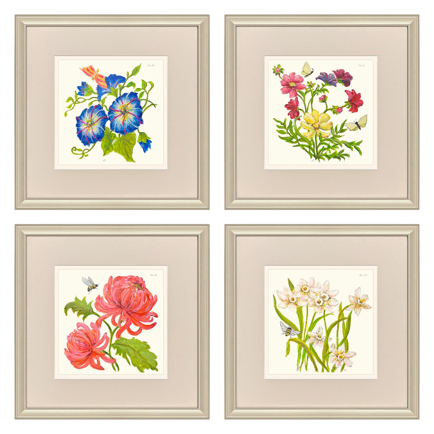 PopJoy Studio Fleur Melange III Framed Art Set of 4