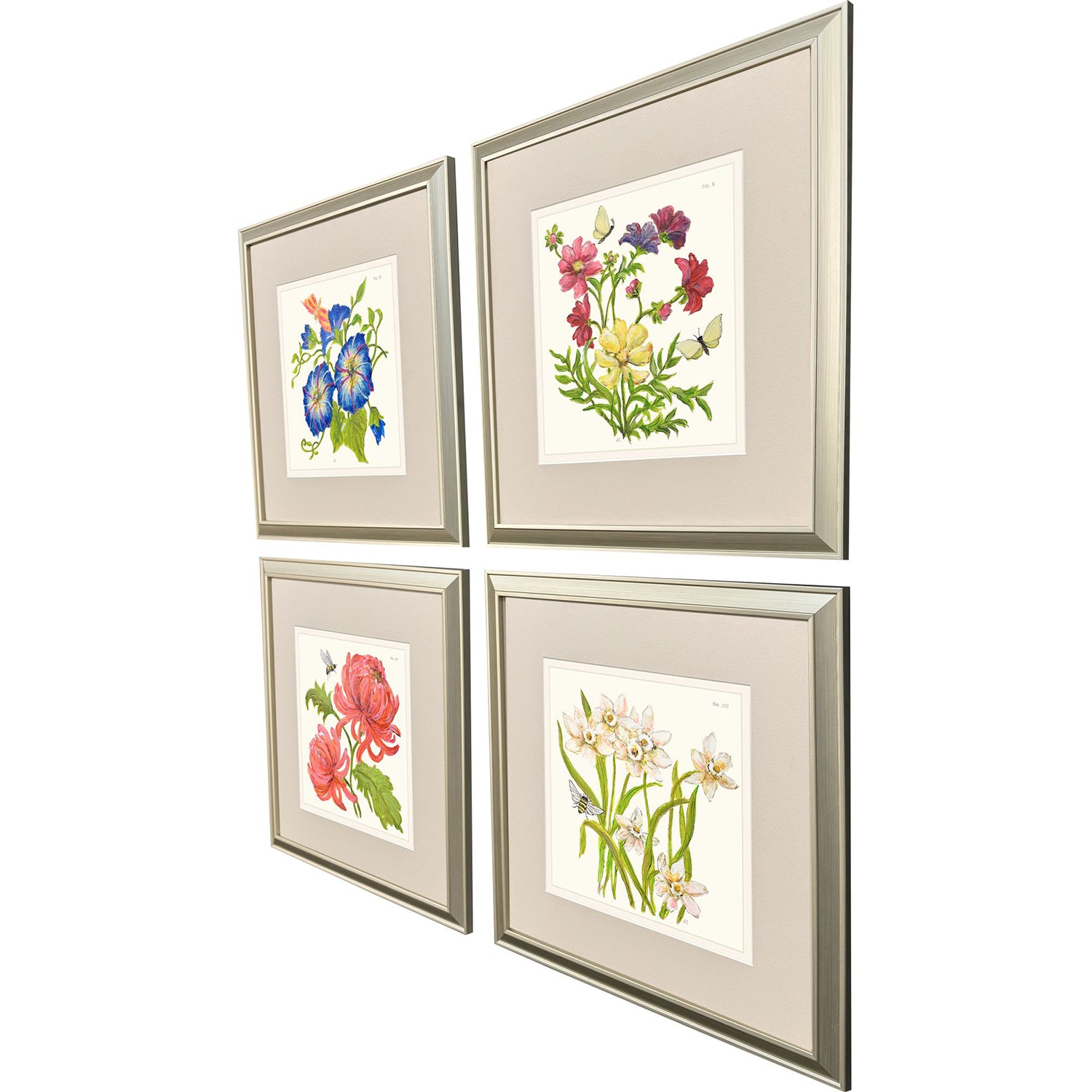 PopJoy Studio Fleur Melange III Framed Art Set of 4
