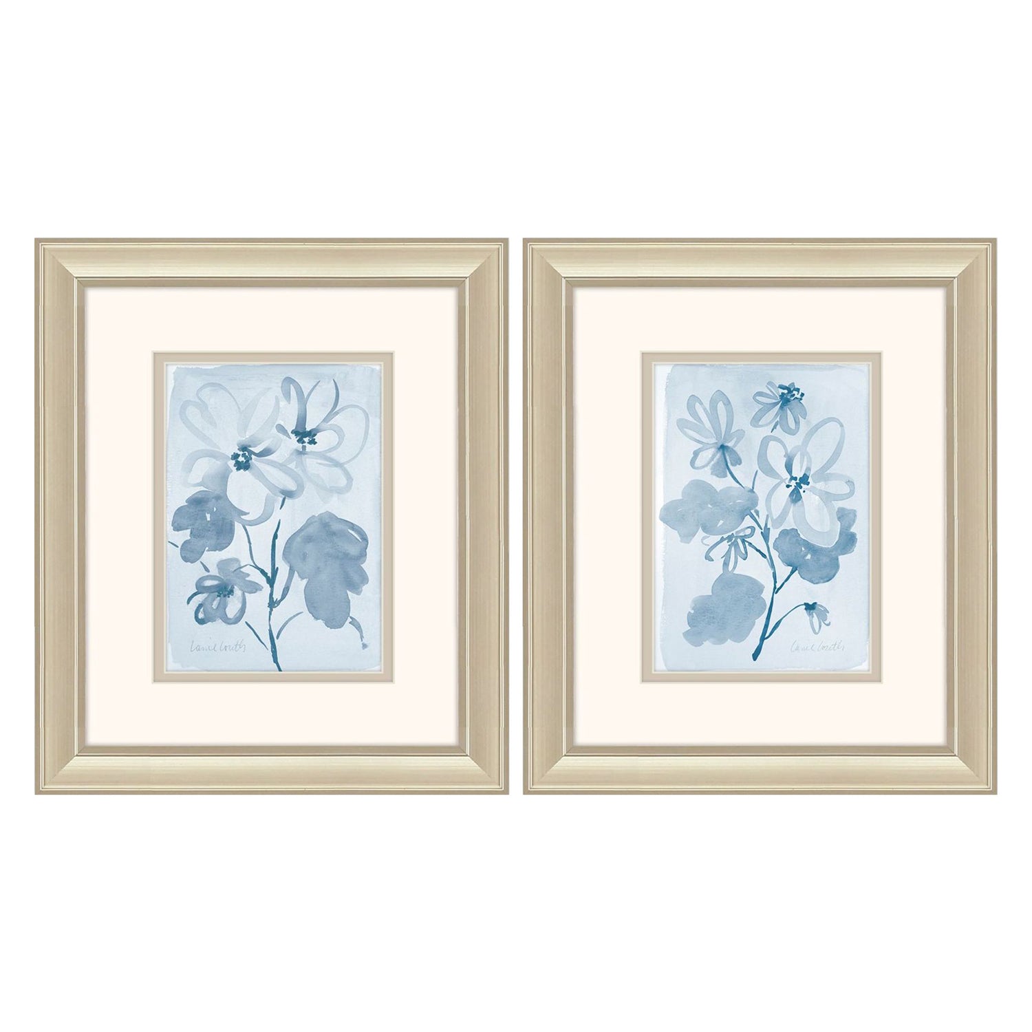 Loreth Dream Blue Blossom Framed Art Set of 2