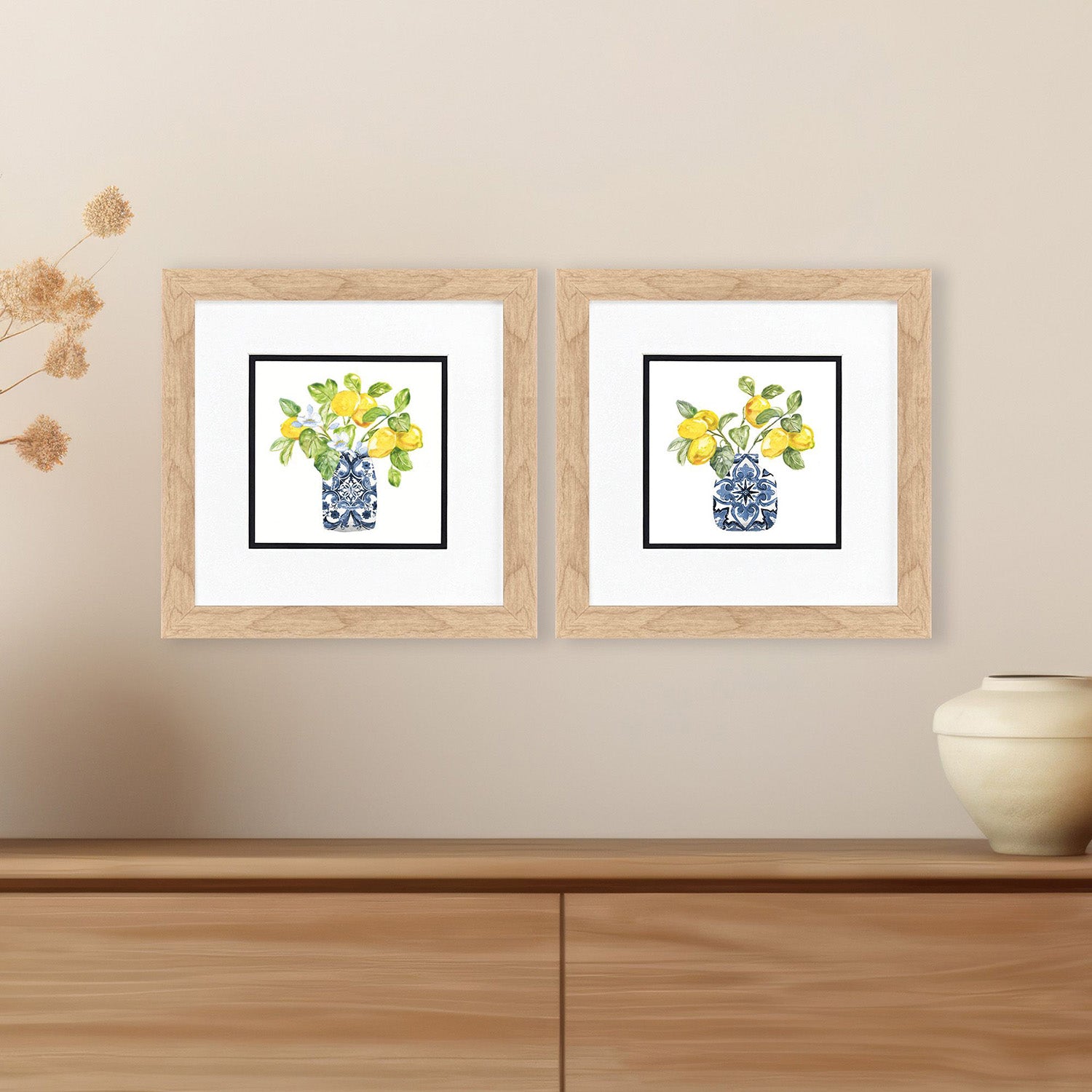 Nan Lemon Life Framed Artwork Set of 2