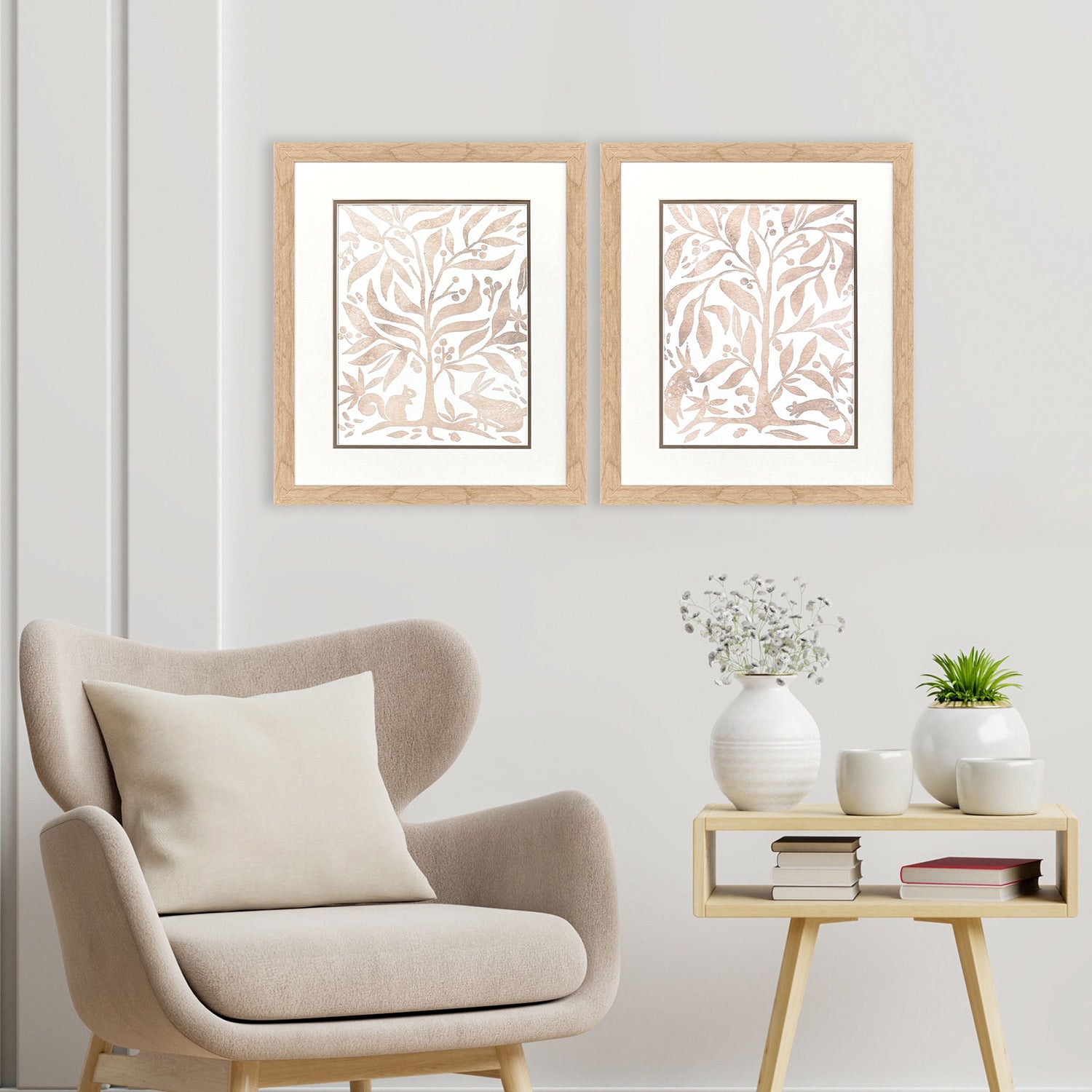 Vess Woodland Animals Framed Artwork Set of 2