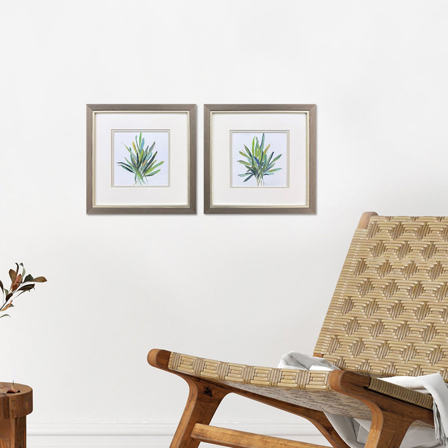 Swatland Tropical Leaves Framed Artwork Set of 2