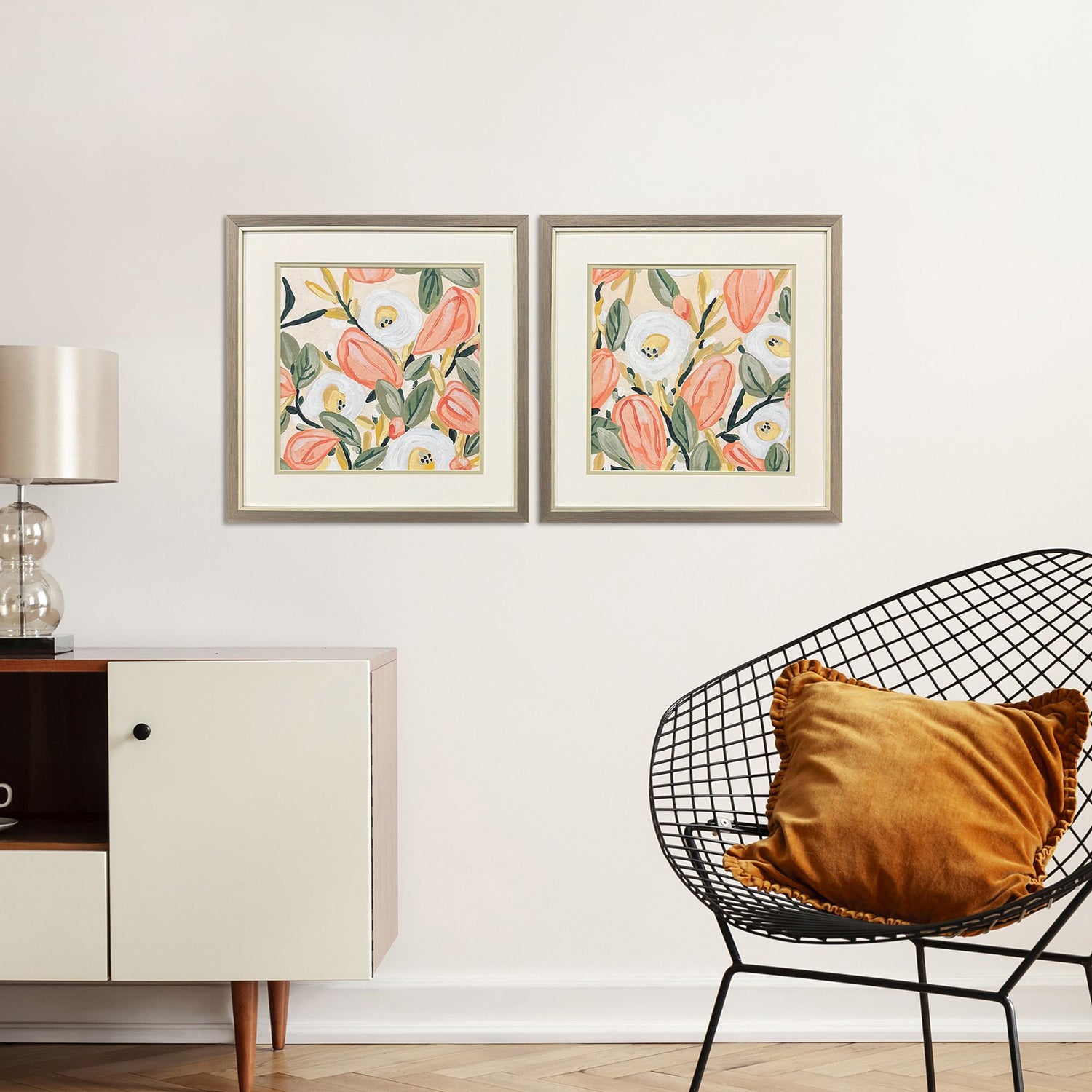 Vess Gleeful Garden Framed Artwork Set of 2
