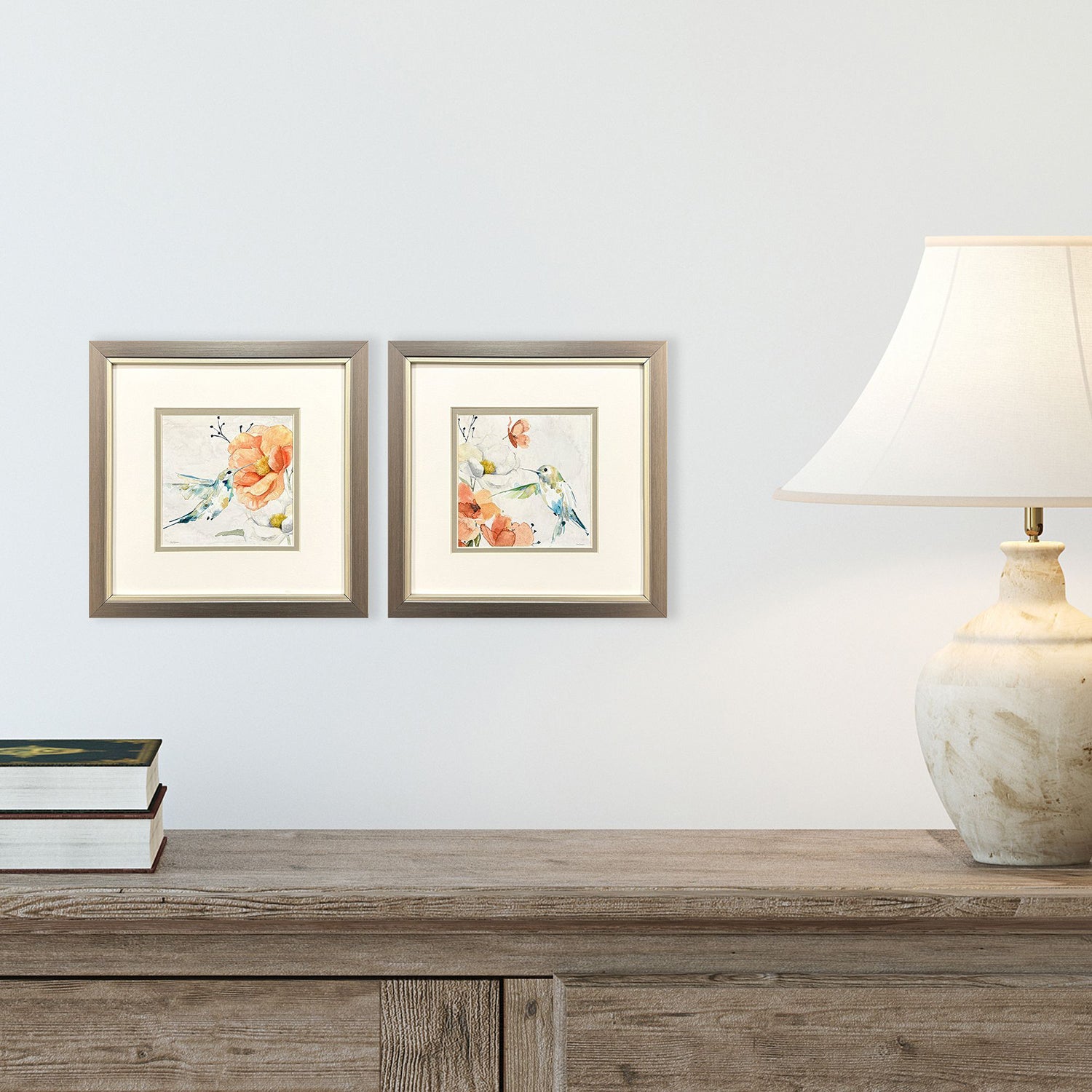 Robinson Floral Hummingbird Framed Artwork Set of 2