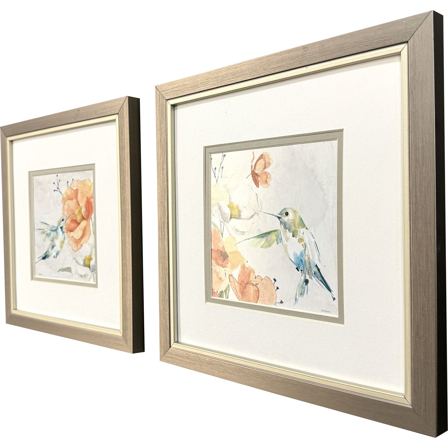 Robinson Floral Hummingbird Framed Artwork Set of 2