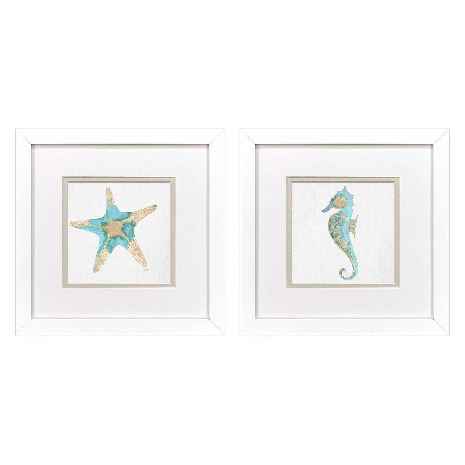 Metz Sea Creatures I Framed Artwork Set of 2
