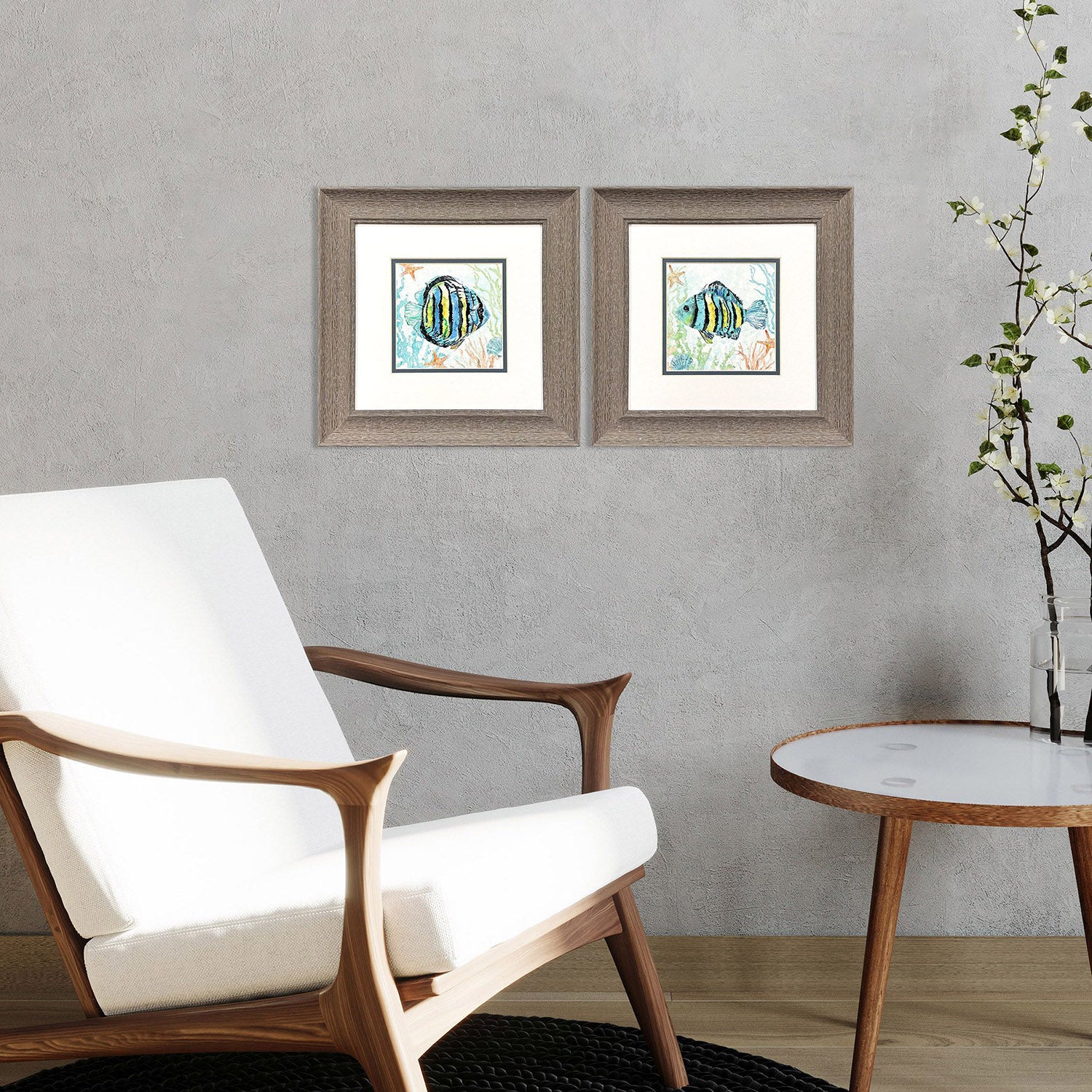 Robinson Striped Tropical Fish Framed Artwork Set of 2