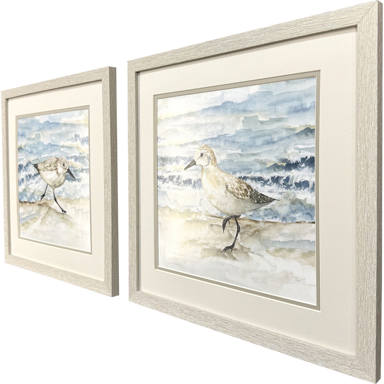 Nan Beach Sandpipers Framed Artwork Set of 2