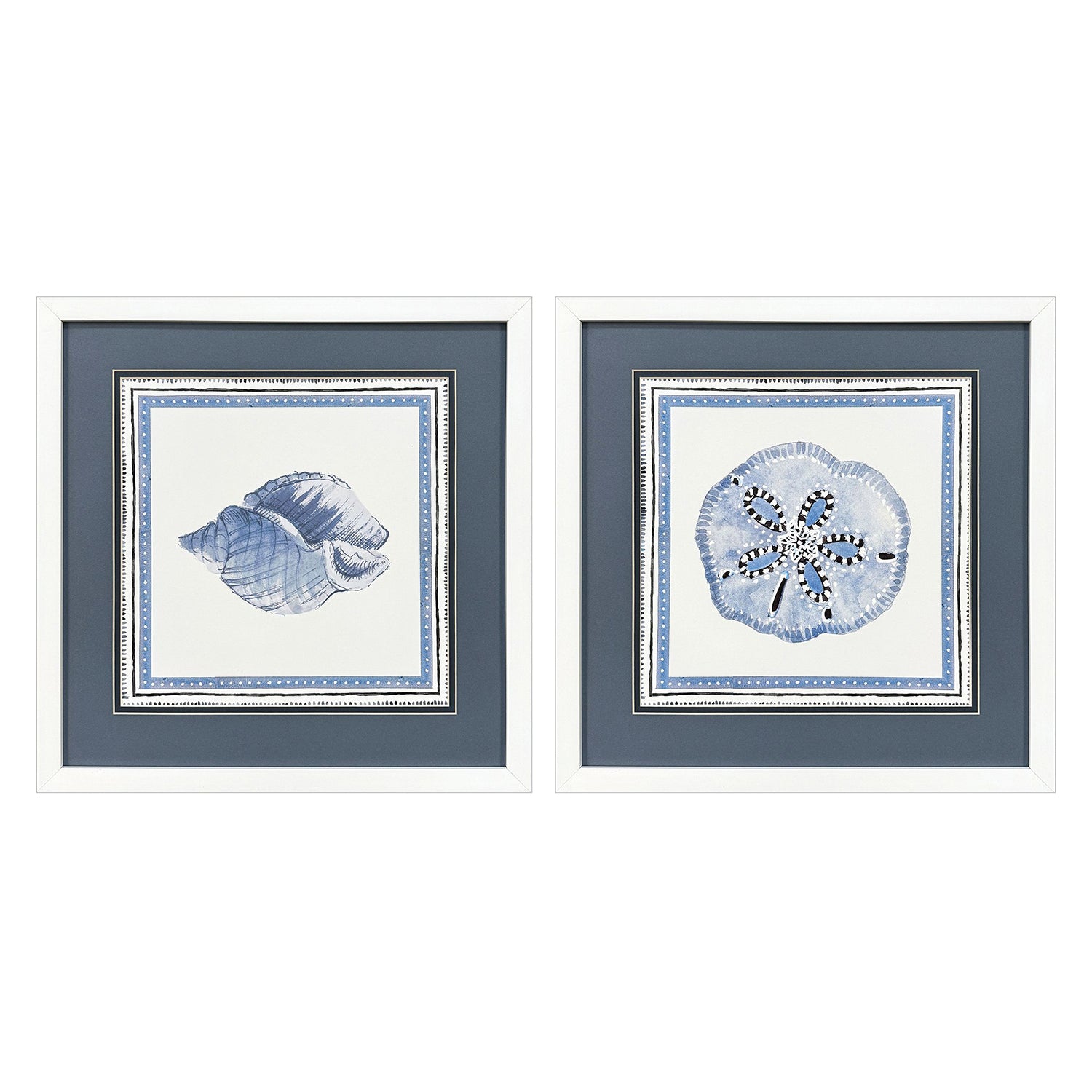 Lorethh Seaside Blues I Framed Artwork Set of 2