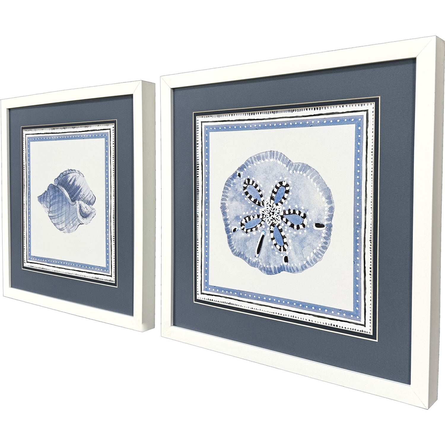 Lorethh Seaside Blues I Framed Artwork Set of 2