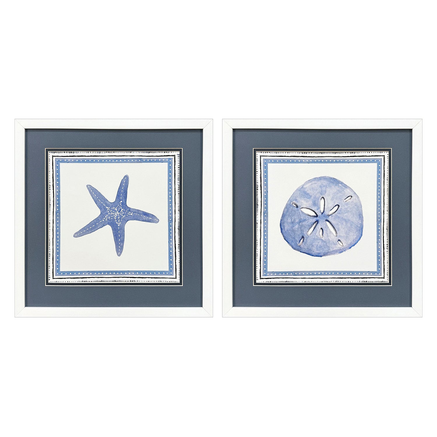 Lorethh Seaside Blues II Framed Artwork Set of 2