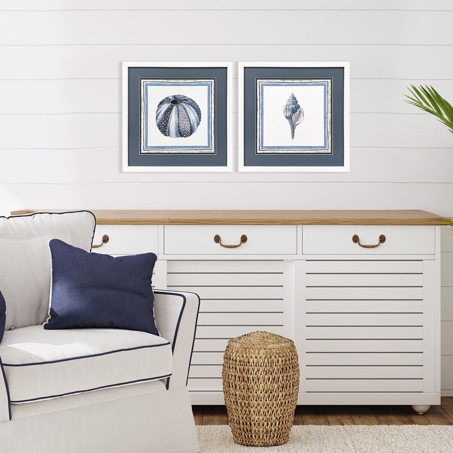 Lorethh Seaside Blues III Framed Artwork Set of 2